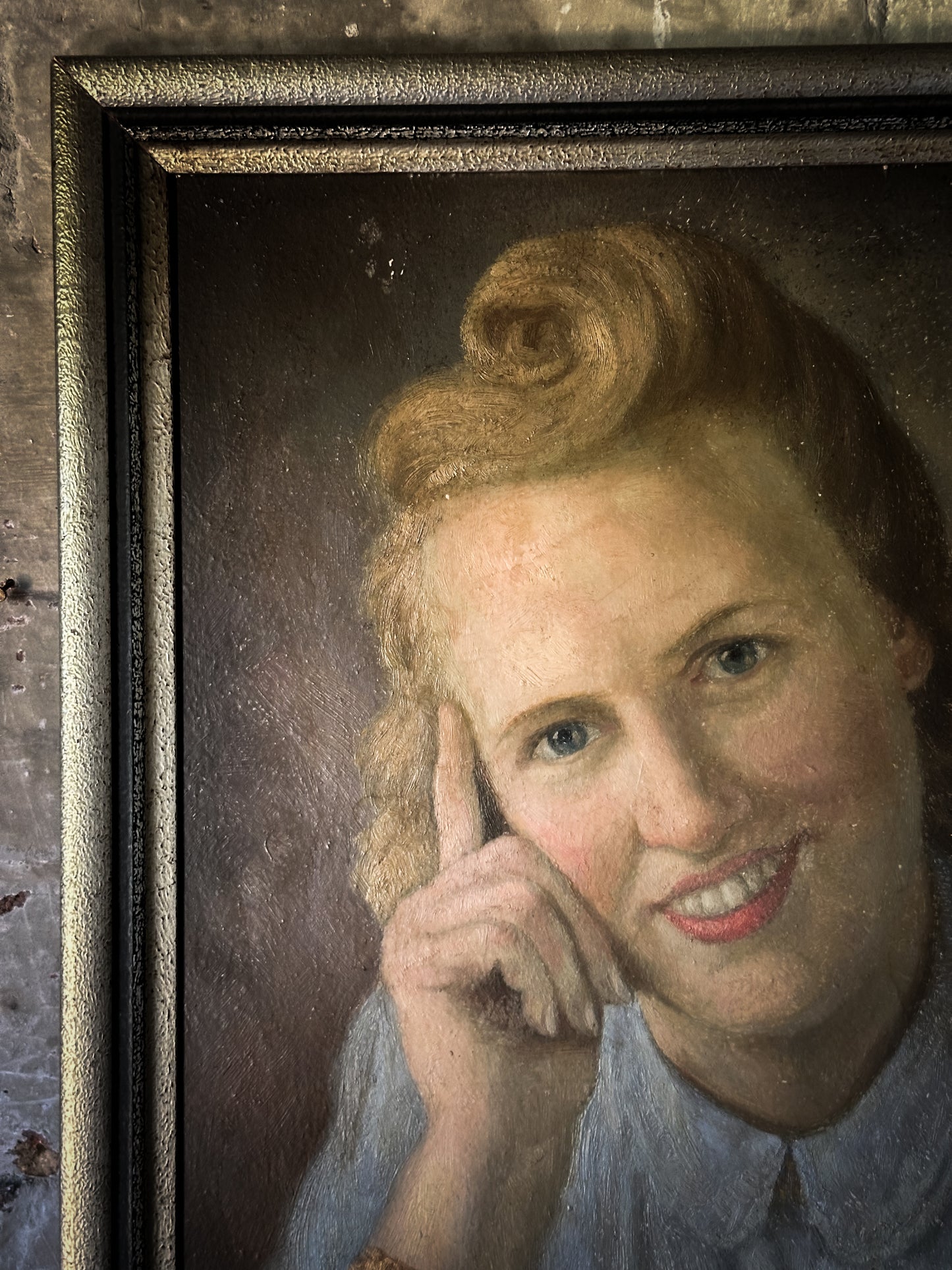 A 1930’s Oil on Board Vintage Portrait Painting of a Young Woman