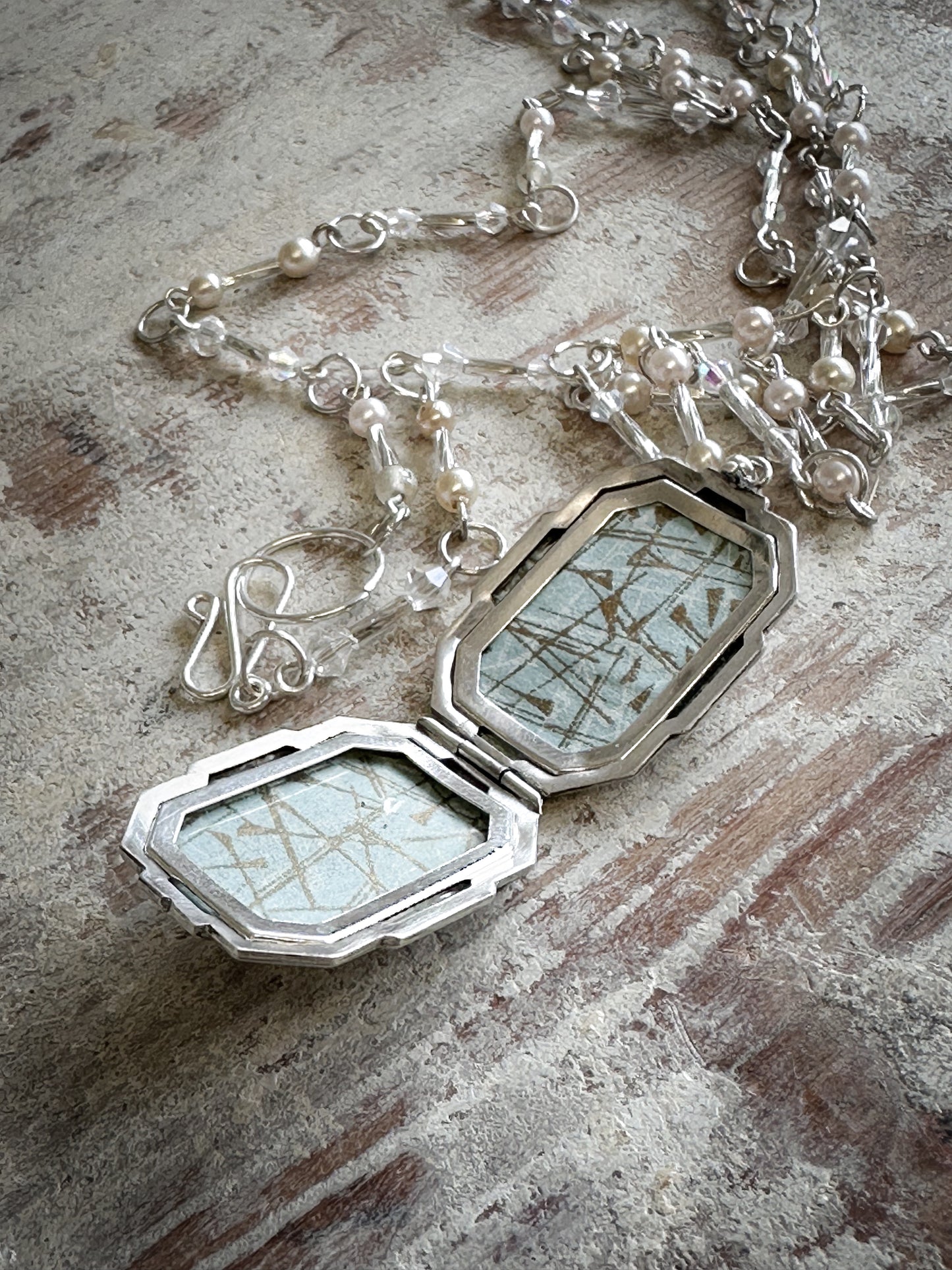 Found Object Aesthetic Movement Silver Locket Necklace by Jealous Moon Jewellery