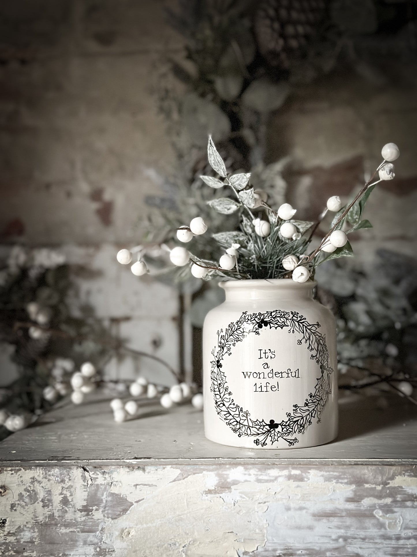 A hand painted and illustrated vintage French mustard jar