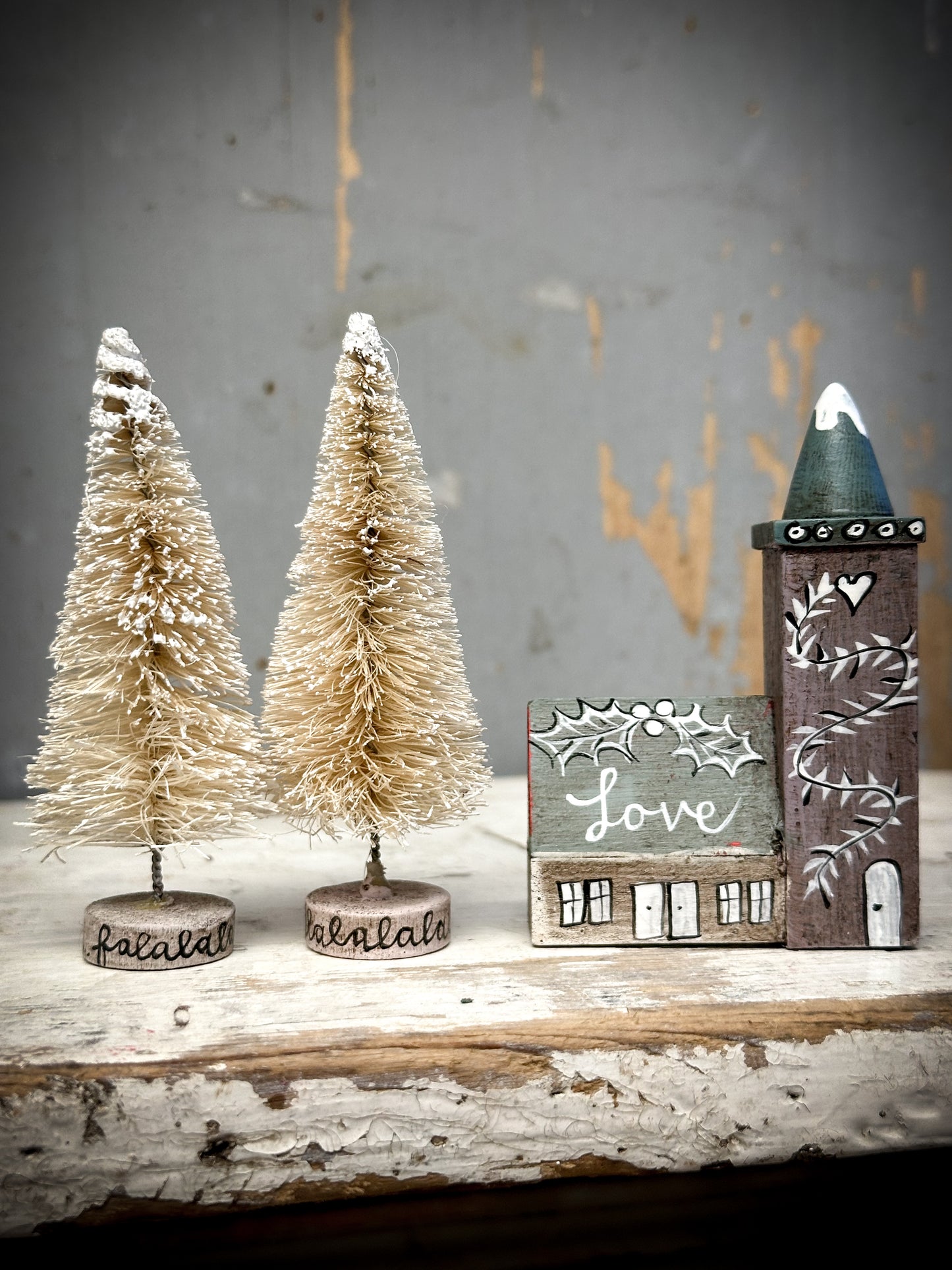 A Medium Painted Bottle Brush Tree “Falalalalalalalala”