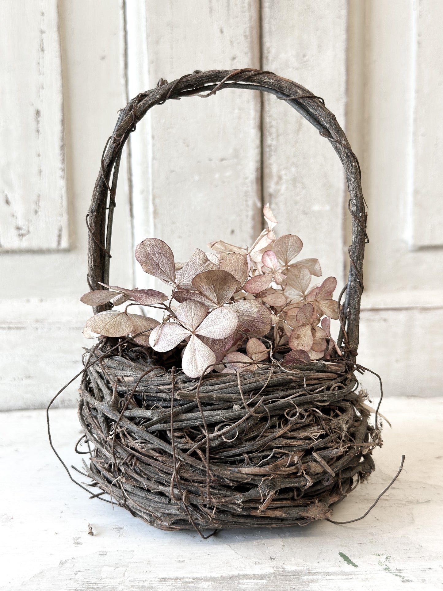 Small vintage bird nest wicker basket