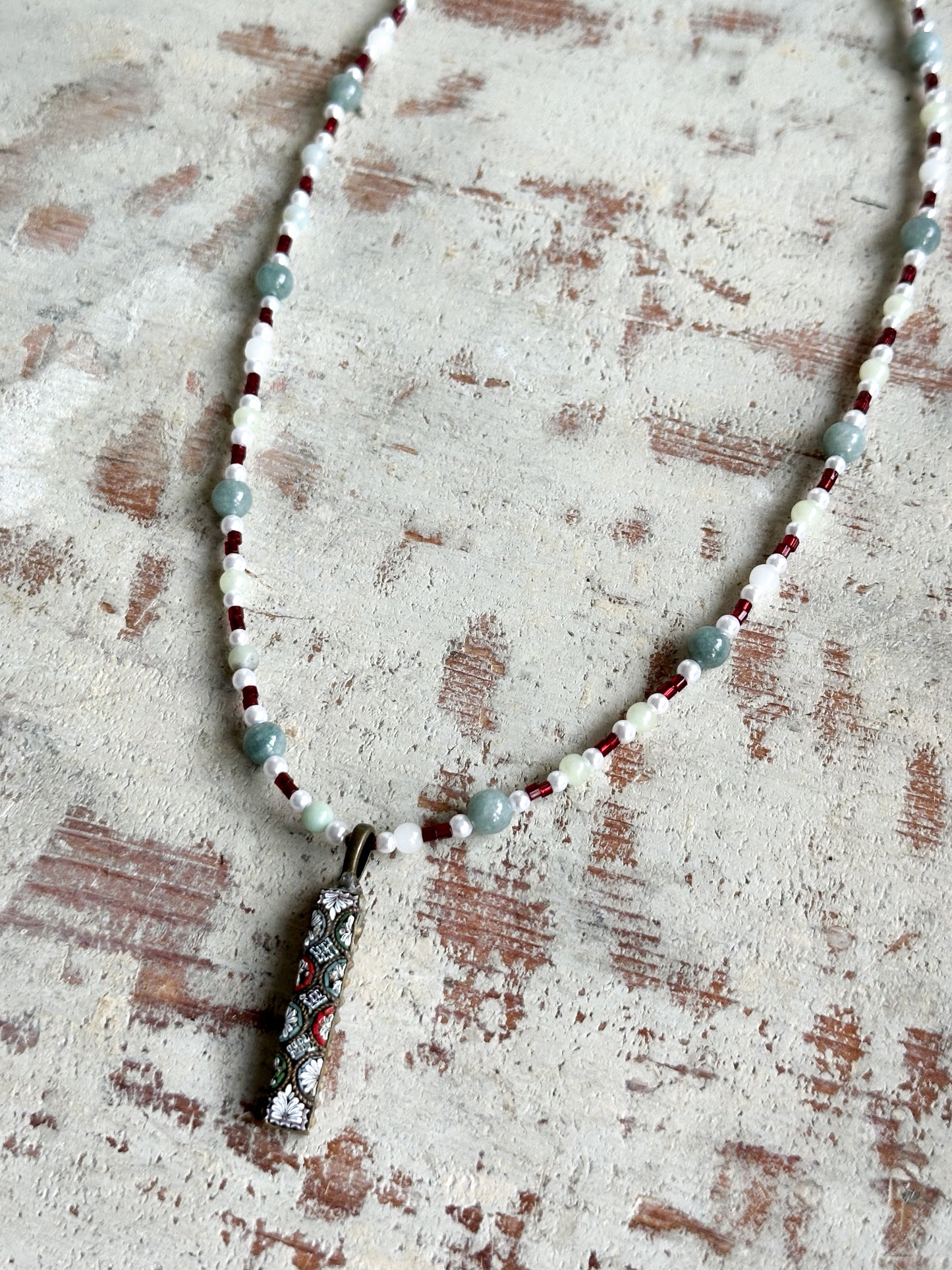 Found Object Antique Micro Mosaic Necklace by Jealous Moon Jewellery