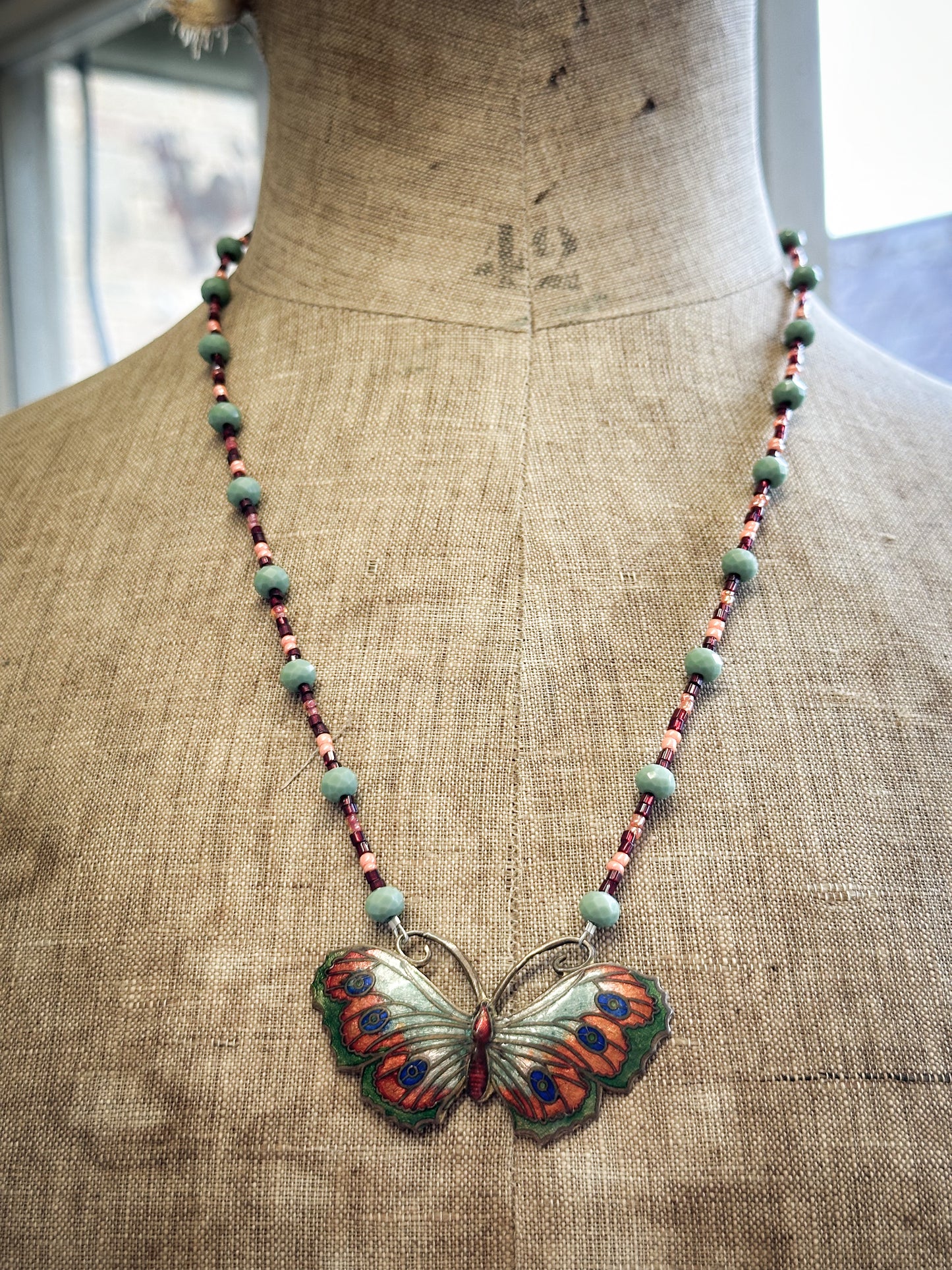 Found Object Antique Butterfly Necklace by Jealous Moon Jewellery