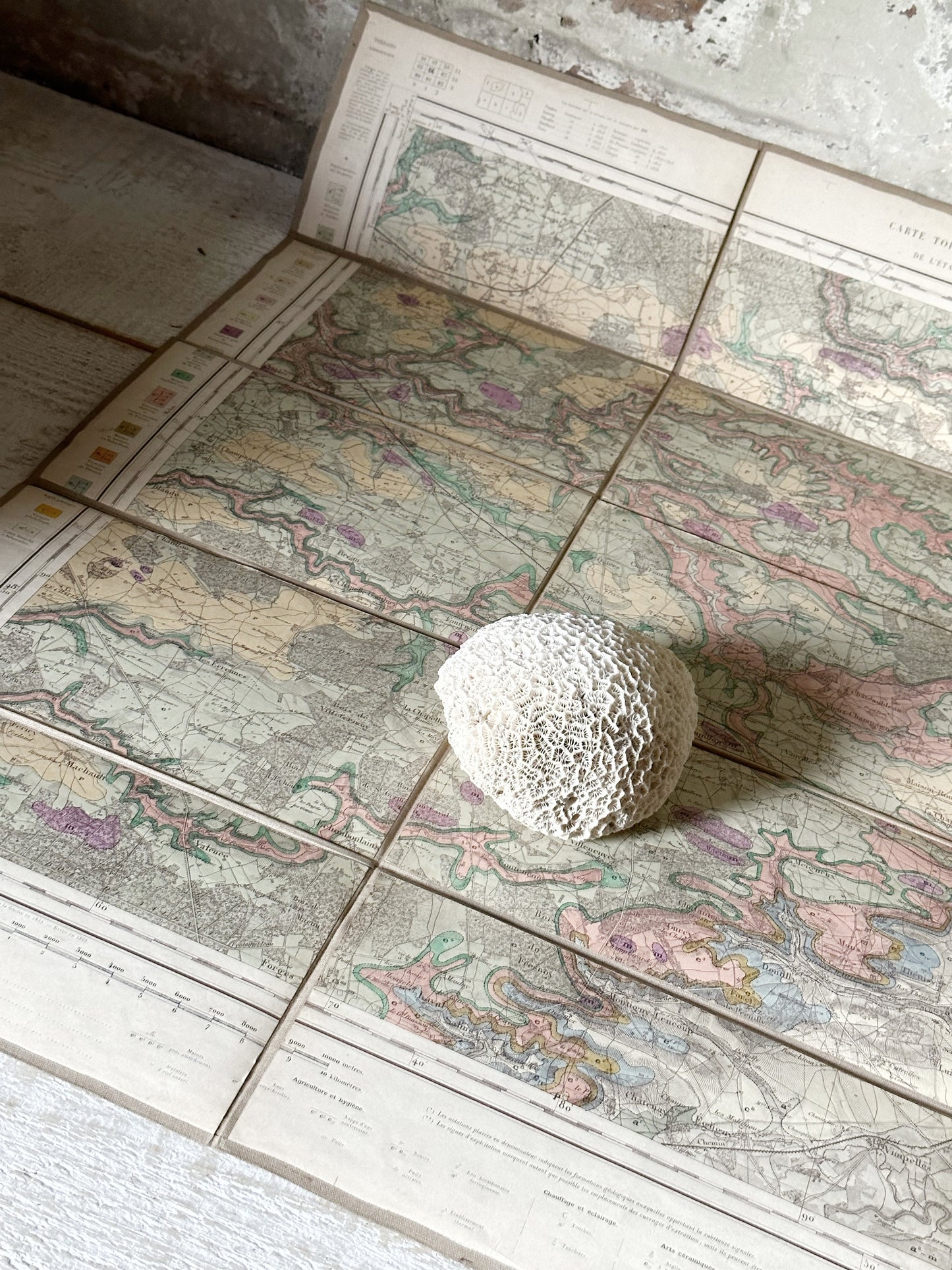 A charming antique French map of amazing quality and design.