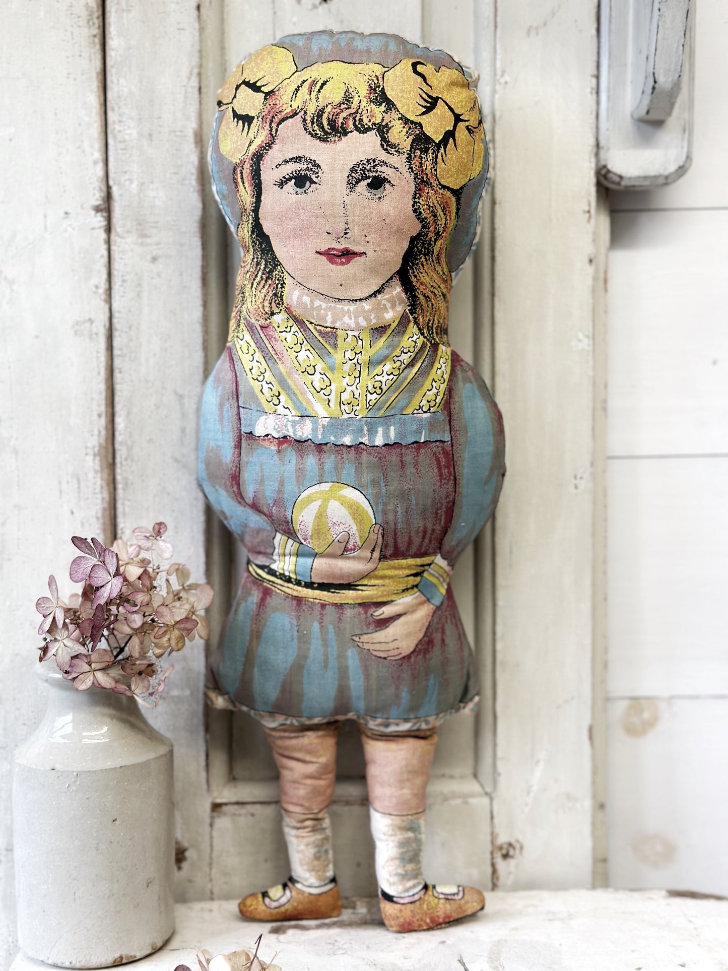 VINTAGE DEAN'S RAG BOOK CO STYLE PRINTED FABRIC DOLL