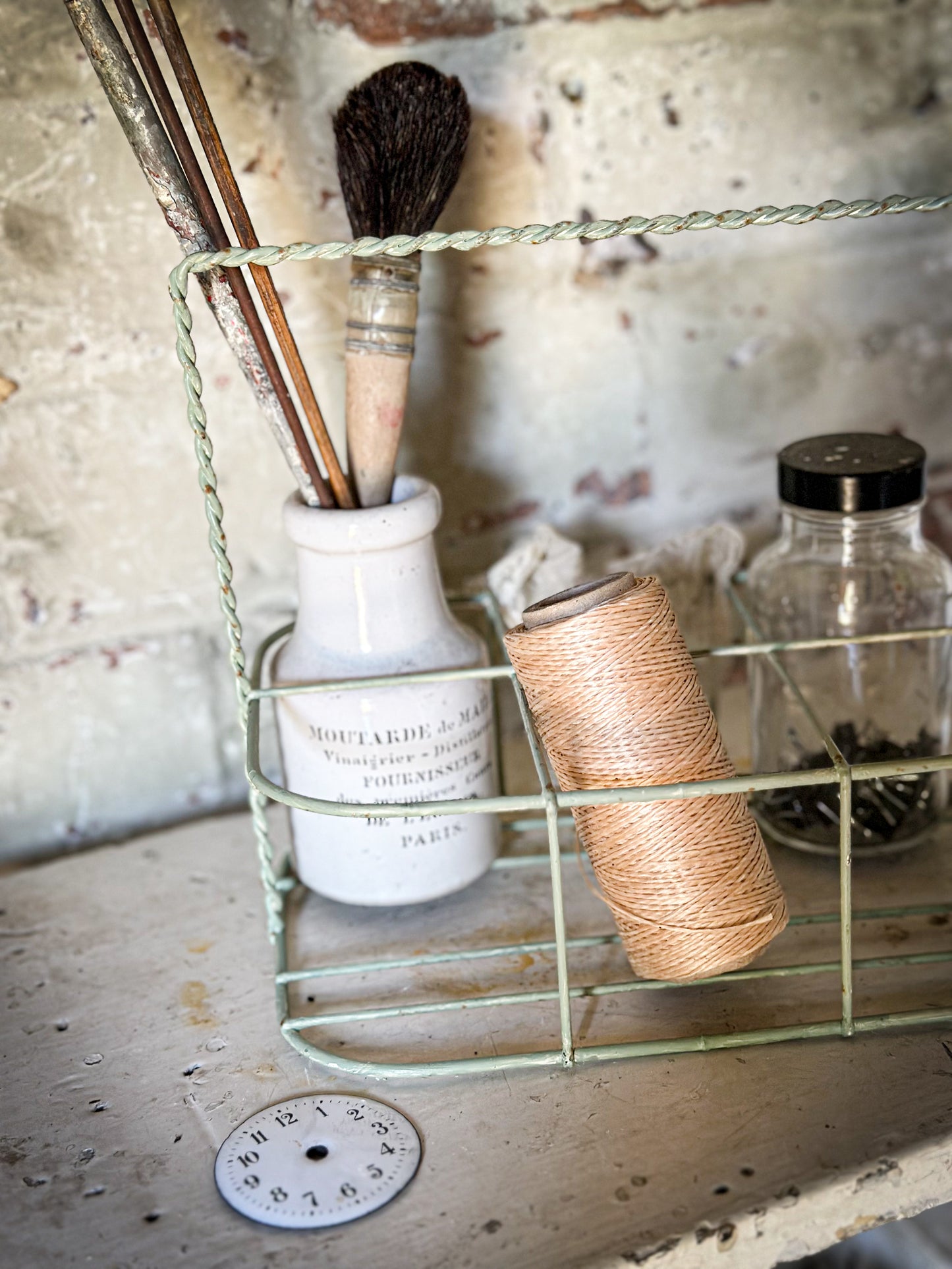 A Vintage French Wire Bottle Rack
