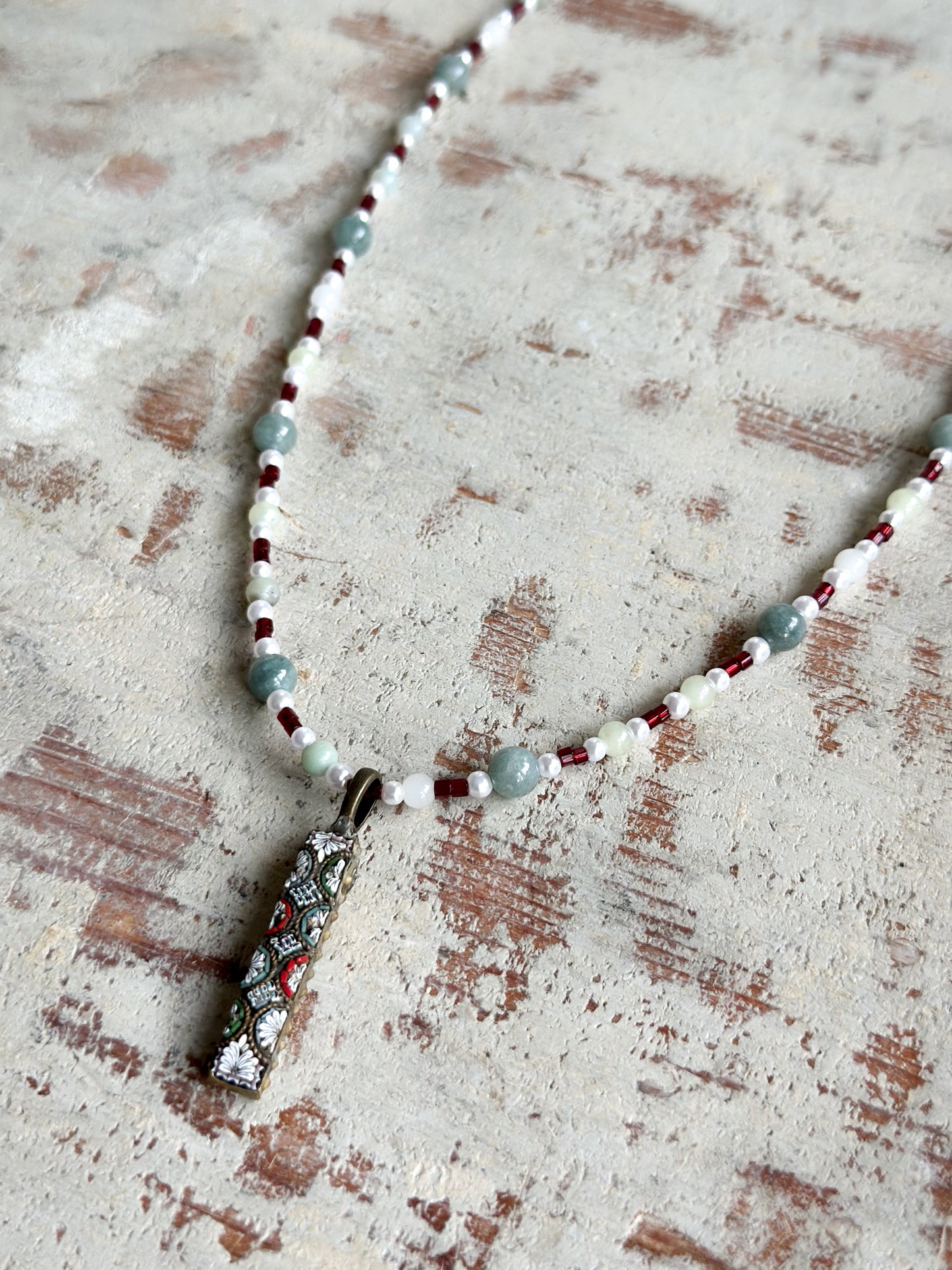 Found Object Antique Micro Mosaic Necklace by Jealous Moon Jewellery