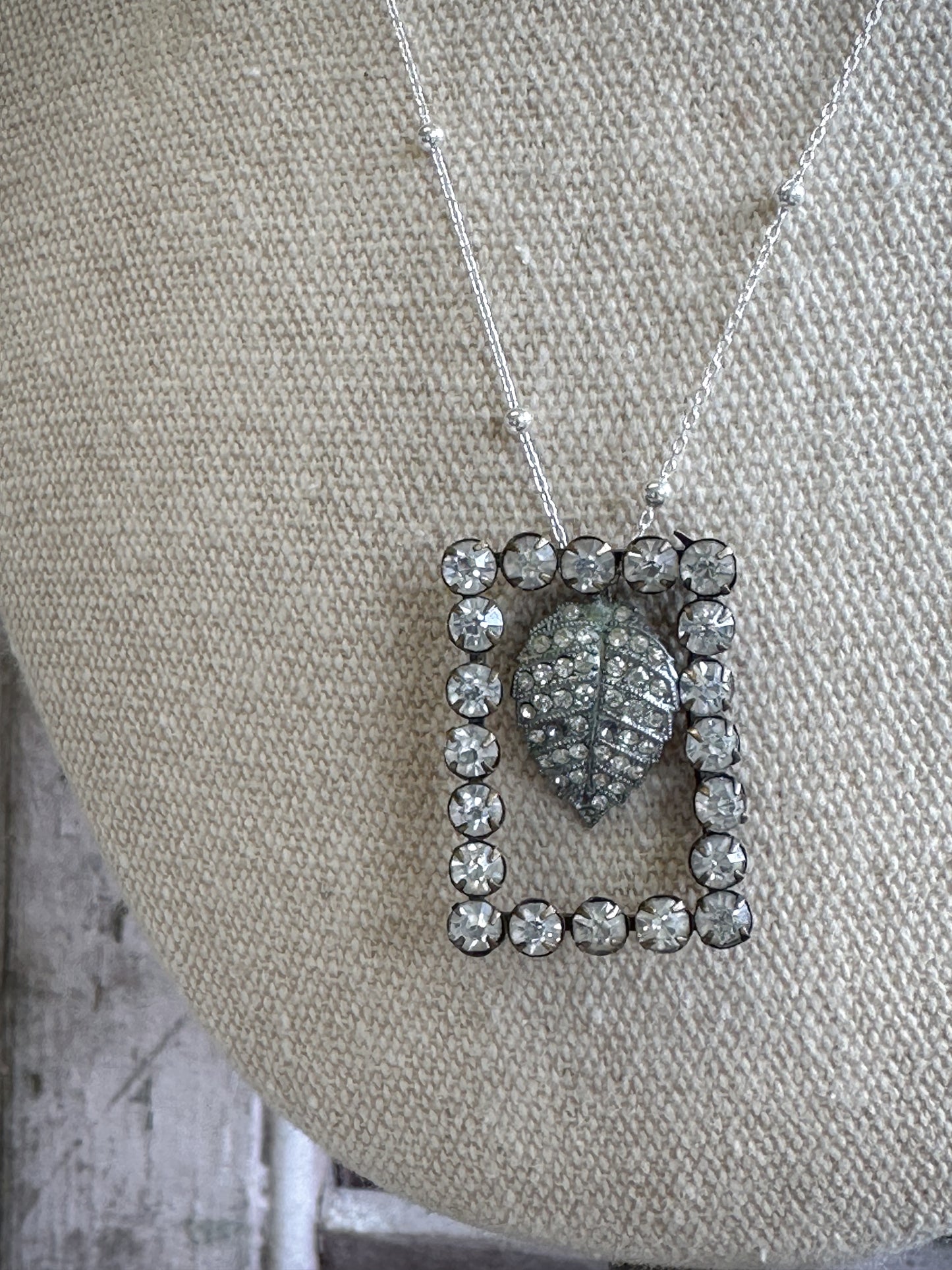Found Object Pavé Leaf Necklace by Jealous Moon Jewellery