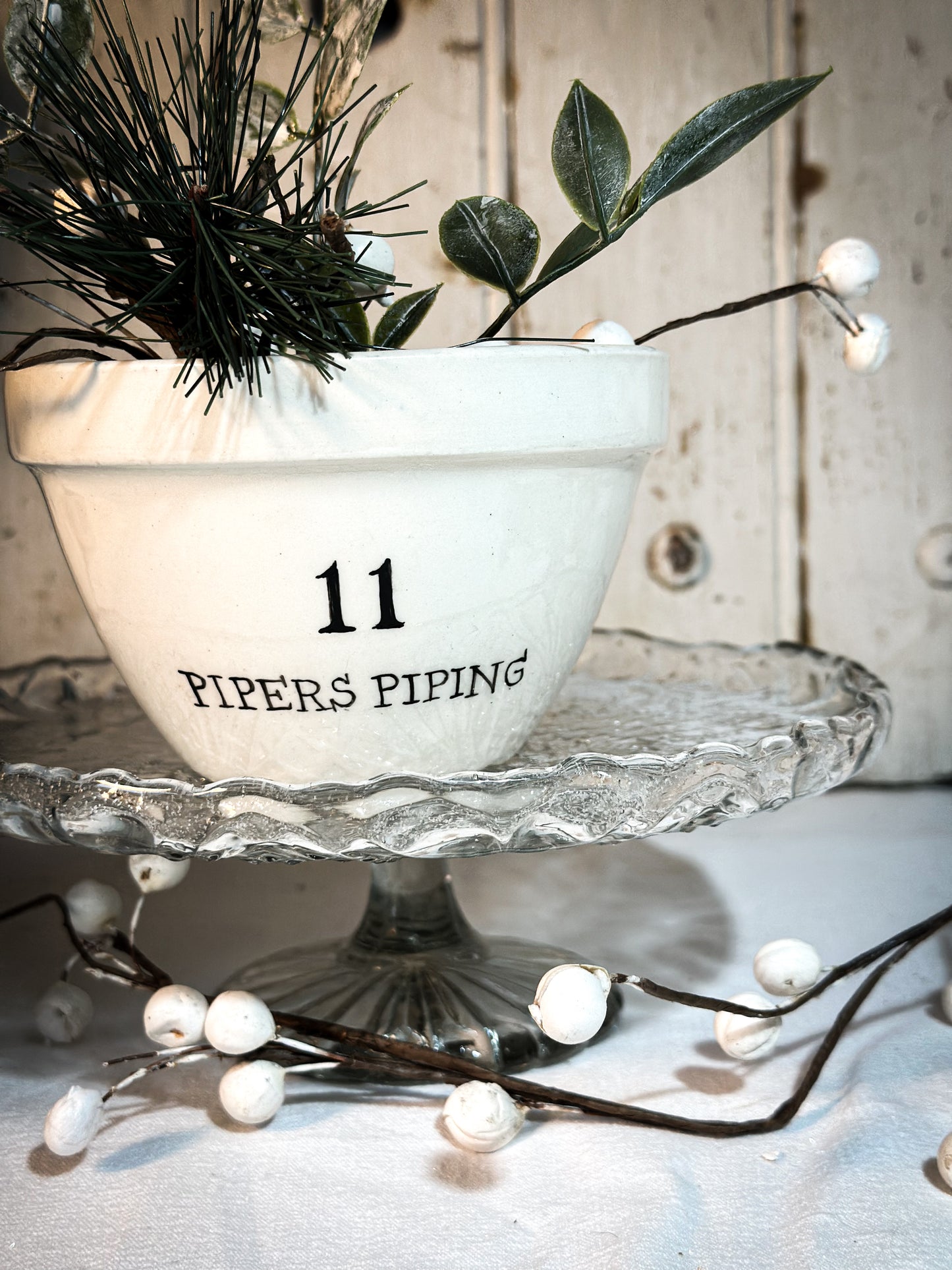 A beautiful vintage Illustrated Ironstone pudding bowl with a hand painted quote