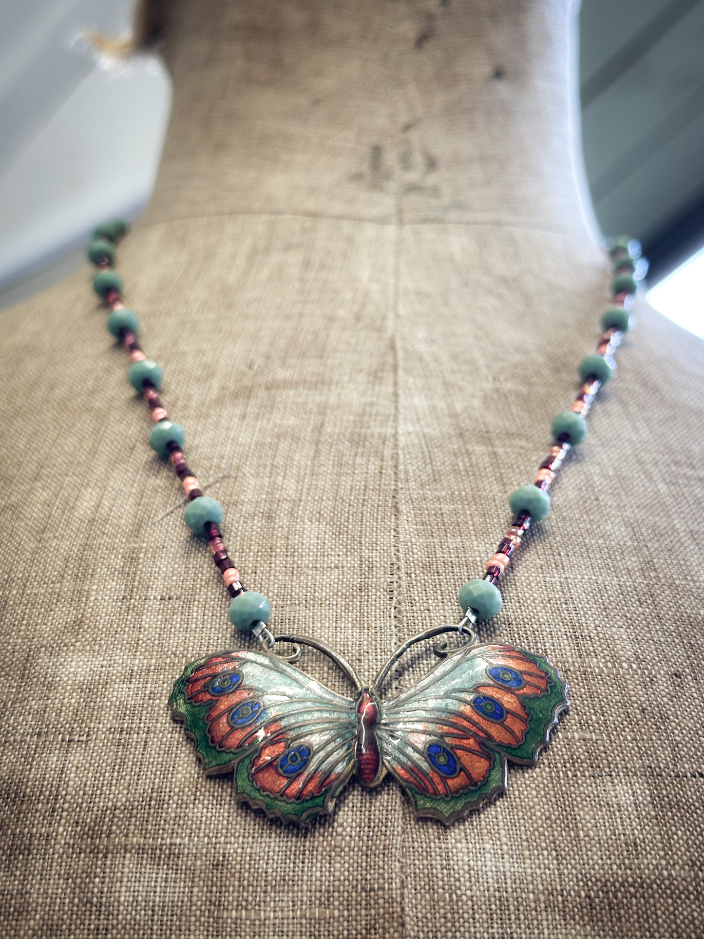 Found Object Antique Butterfly Necklace by Jealous Moon Jewellery