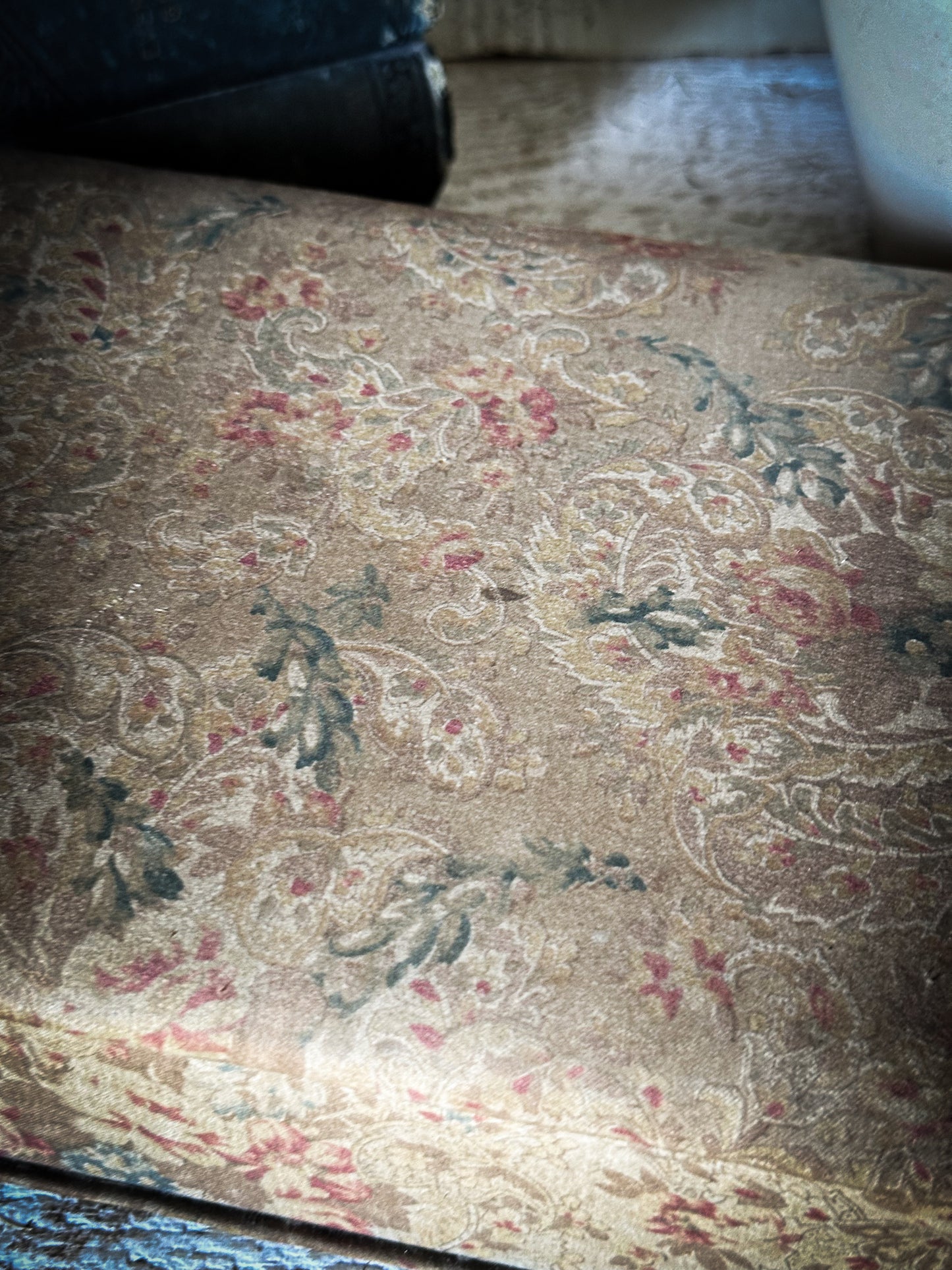 A Pretty French Paisley Fabric Covered Box