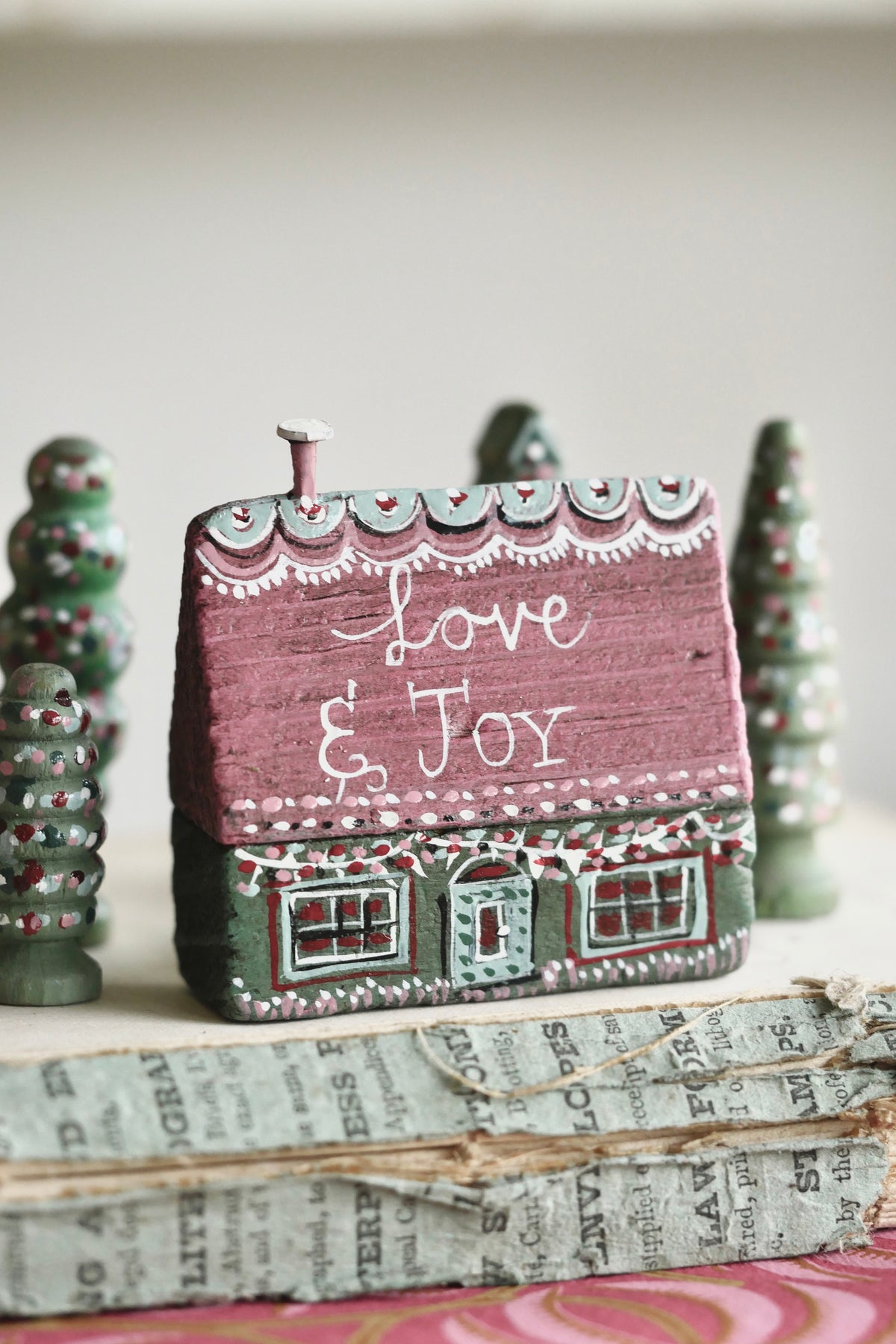 Reworked Vintage German Erzgebirge Christmas Houses – Love & Joy