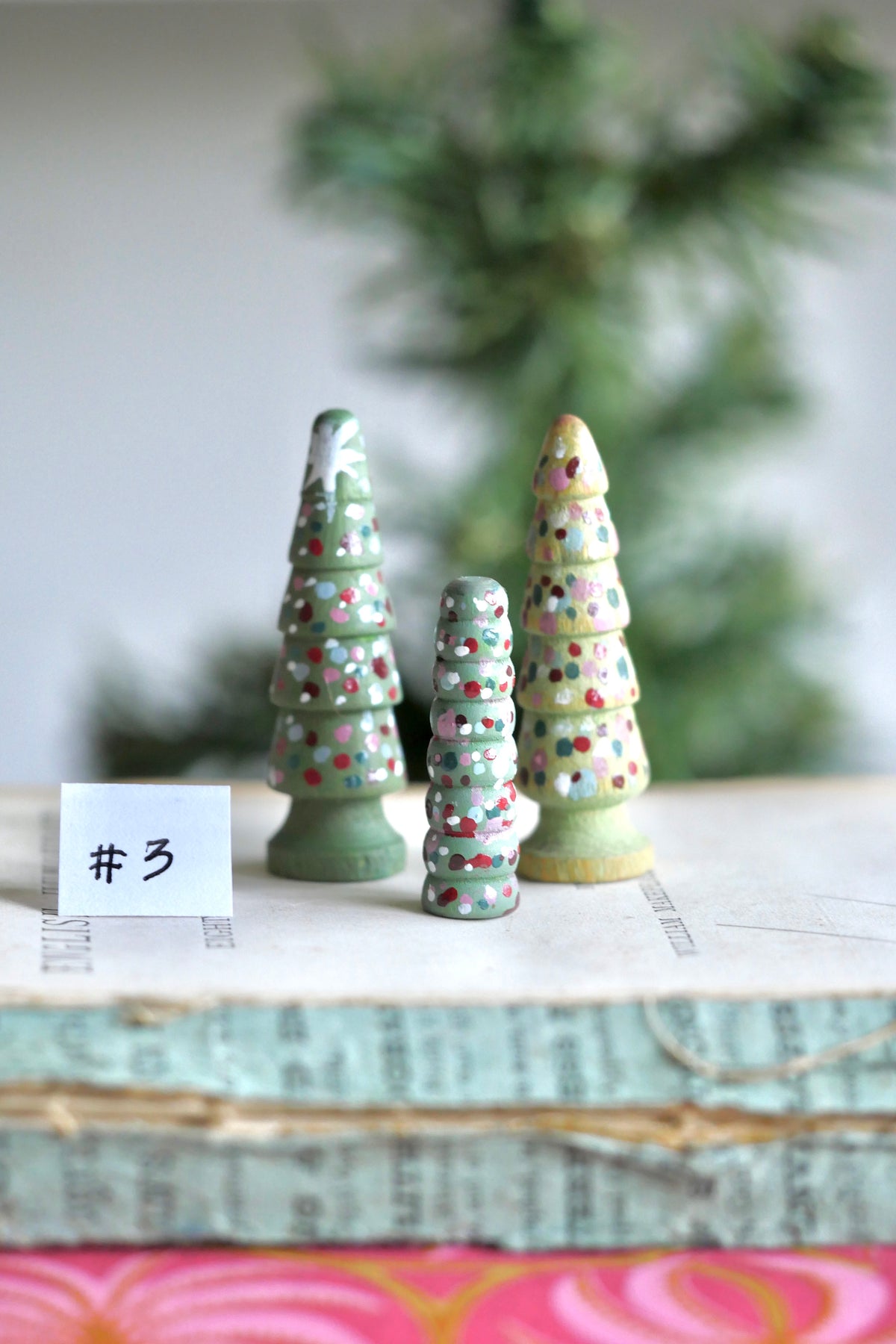 Reworked Vintage German Erzgebirge Turned Wooden Trees – Set of Three #3