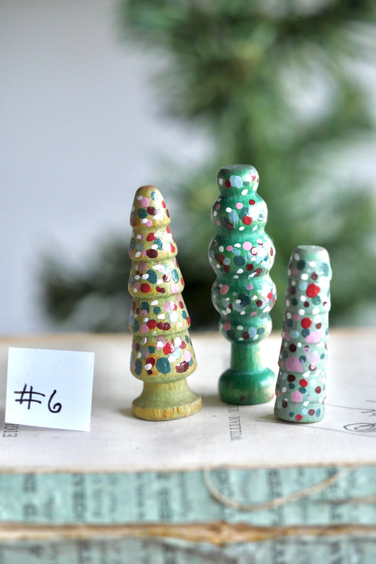 Reworked Vintage German Erzgebirge Turned Wooden Trees – Set of Three #6