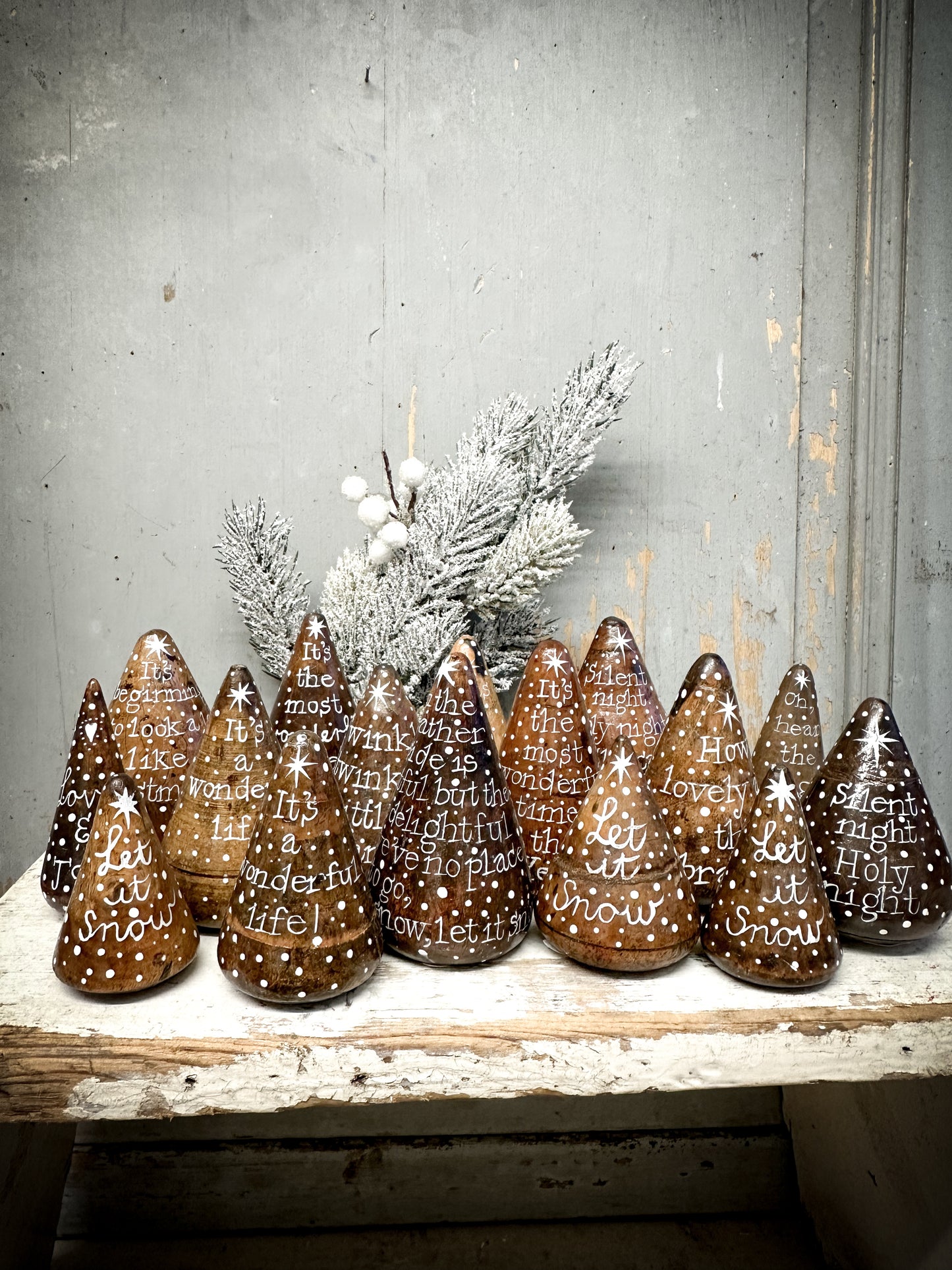 A Small Hand Painted Antique Plumber’s Turnpin “Let It Snow”