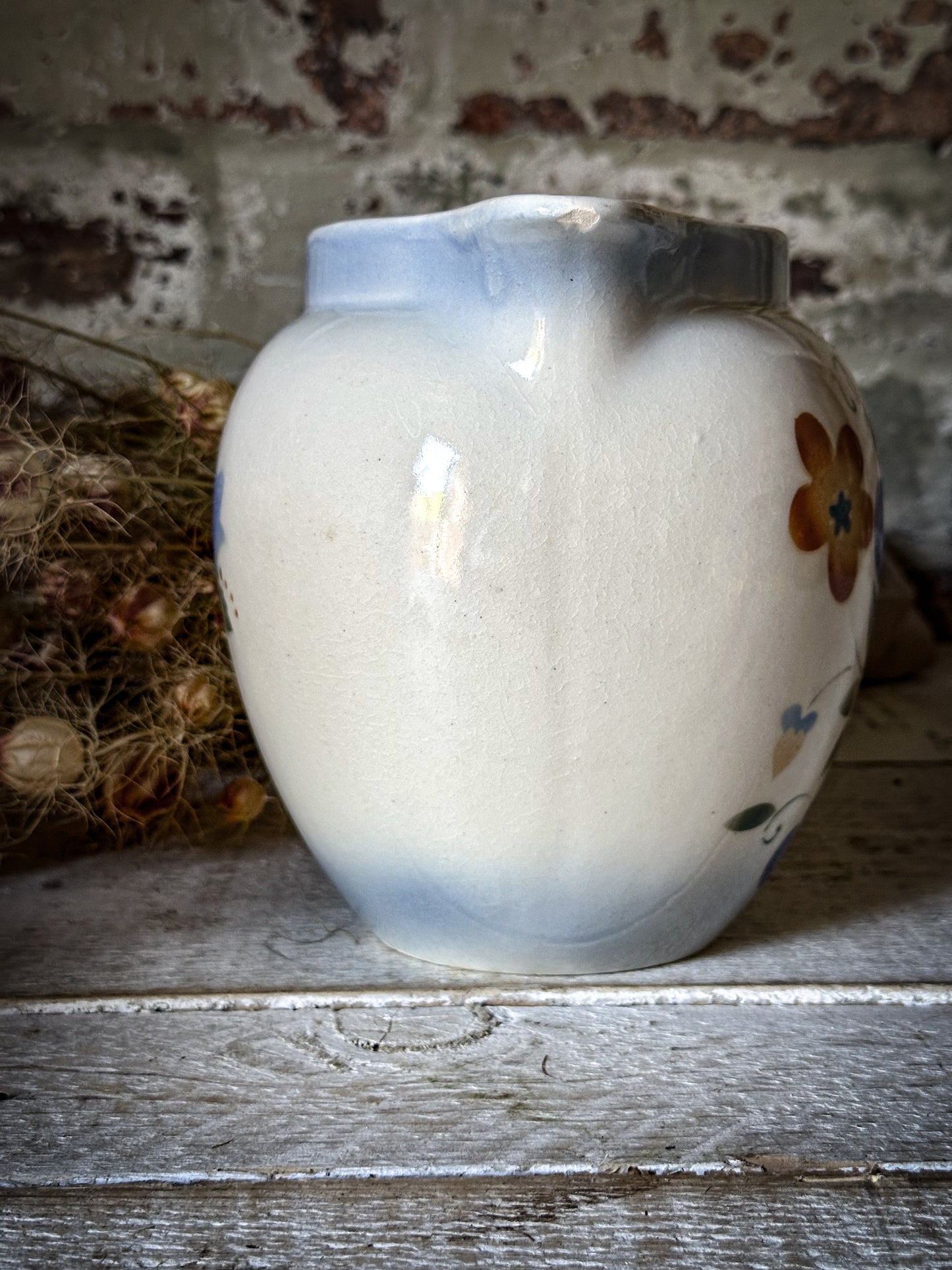 A Vintage Sponge Ware Flower Jug