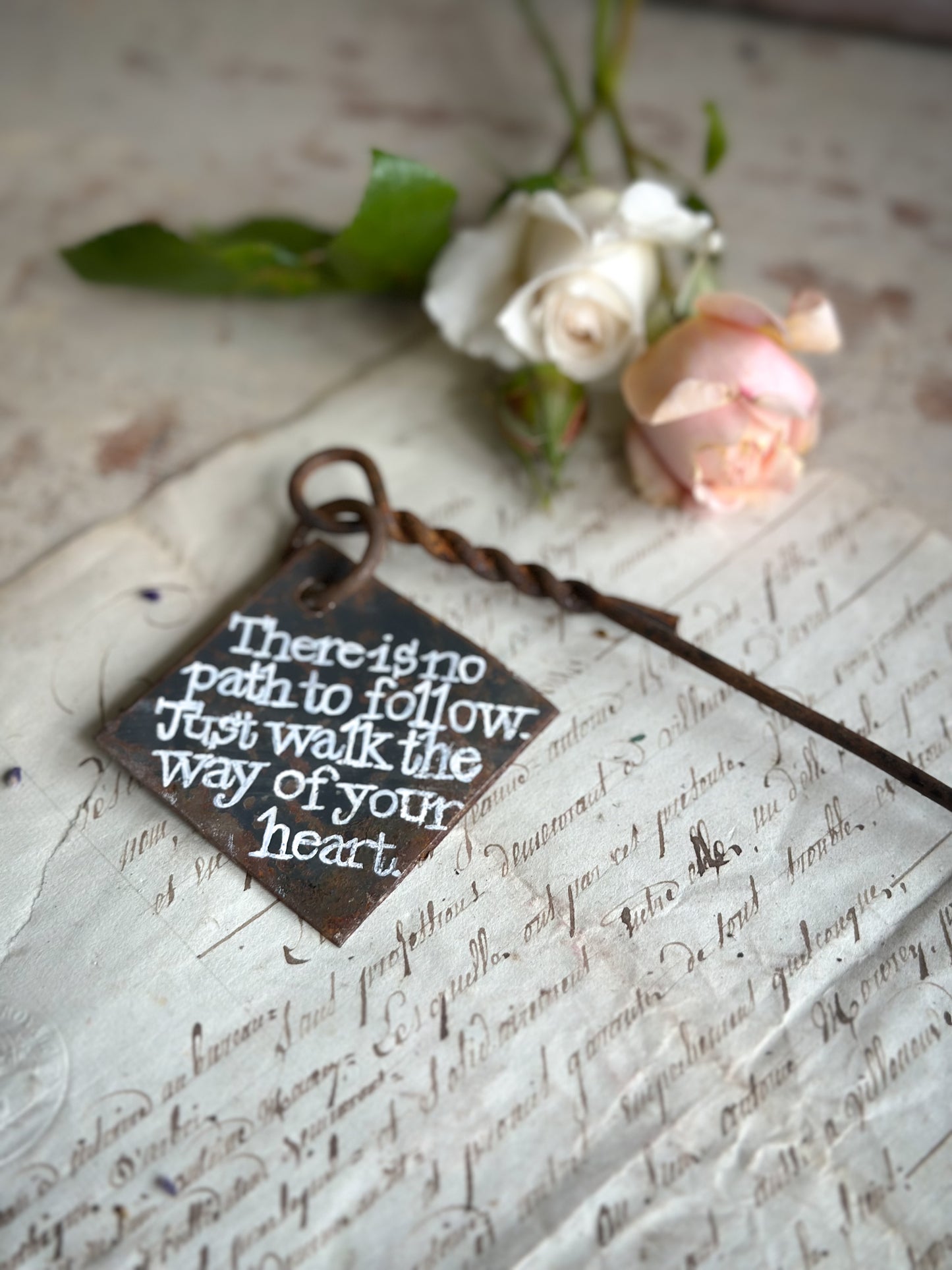 A Hand Painted French Plant Marker