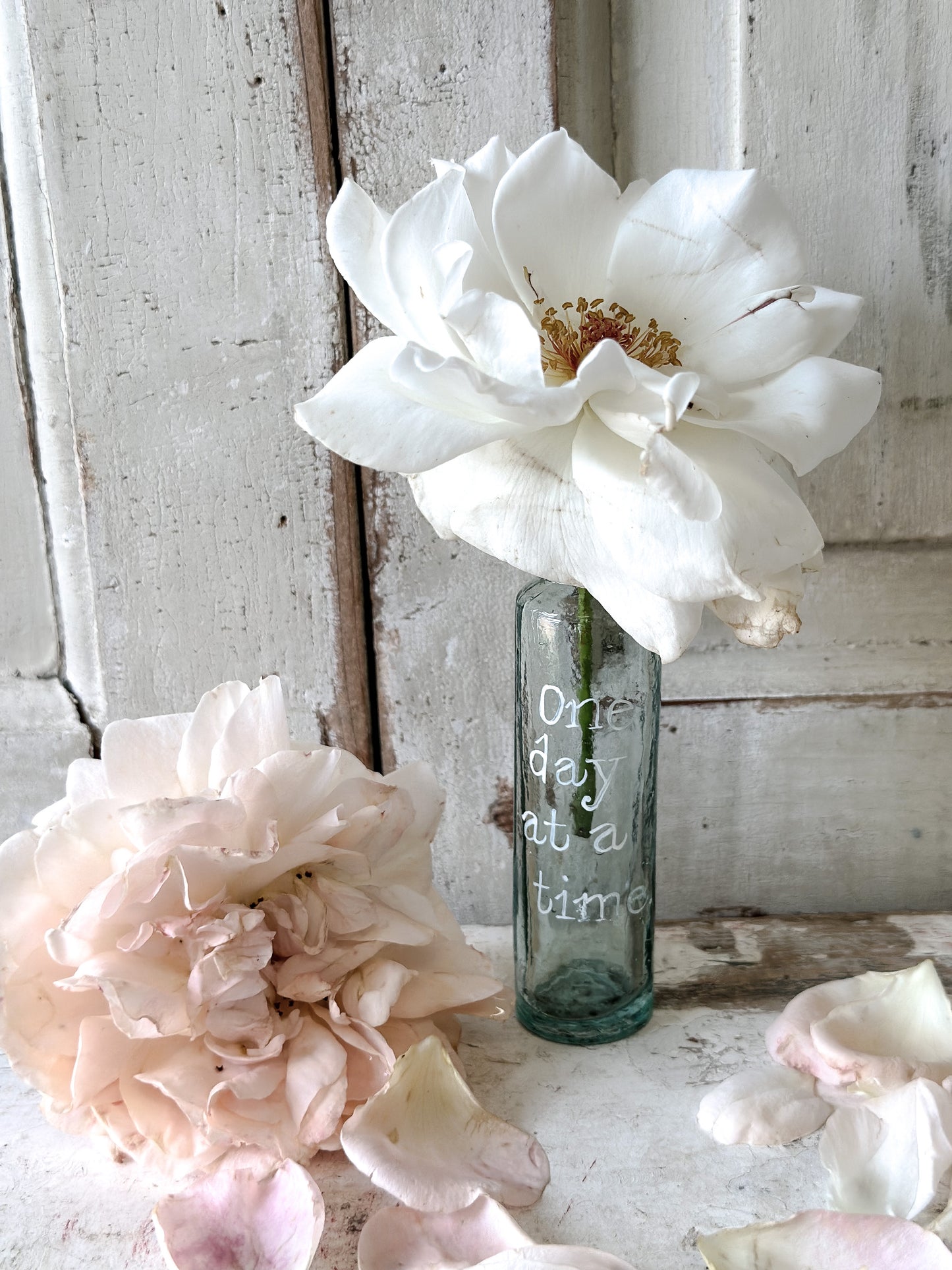 A beautiful Victorian bottle with a hand painted quote