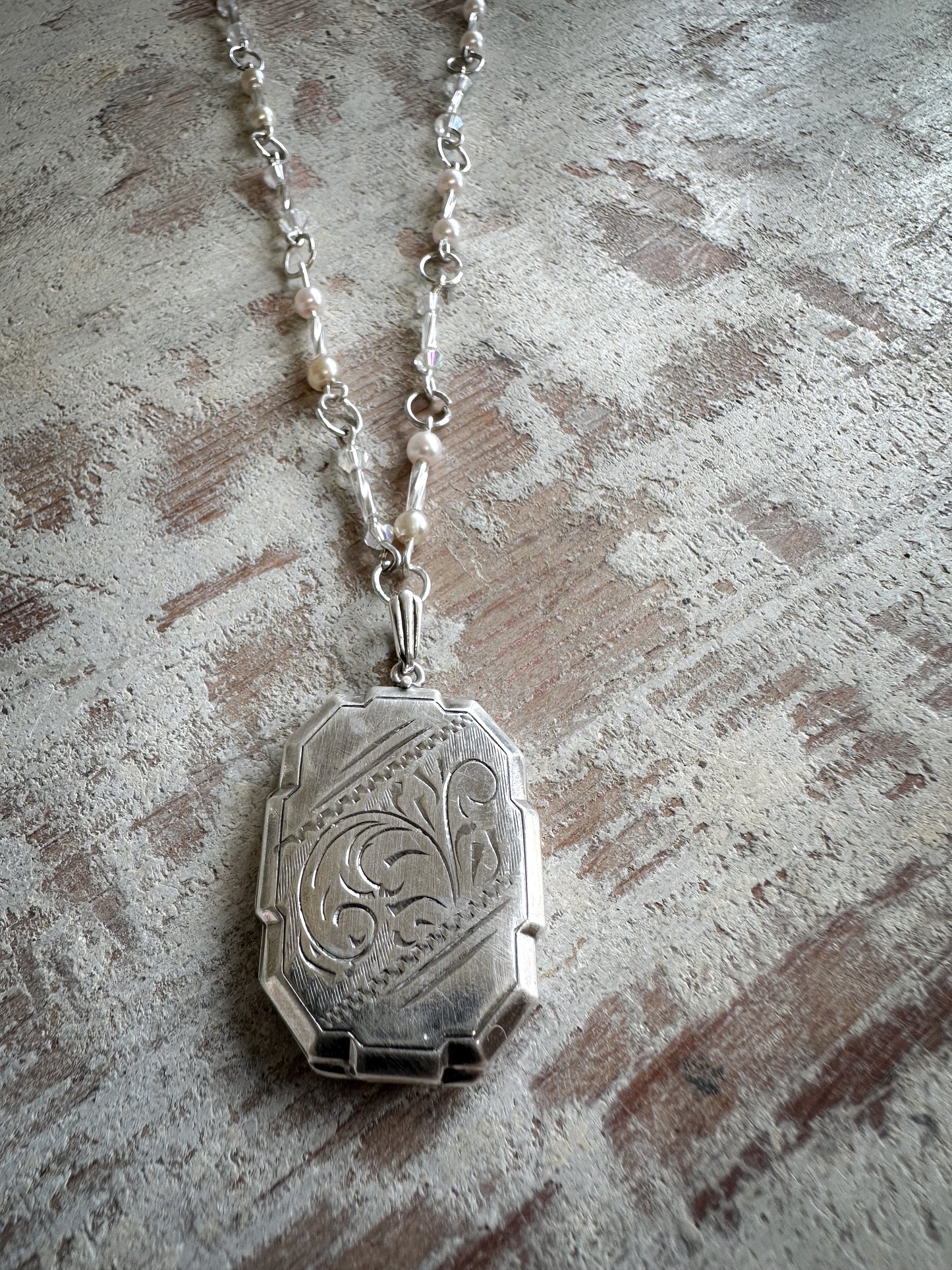 Found Object Aesthetic Movement Silver Locket Necklace by Jealous Moon Jewellery