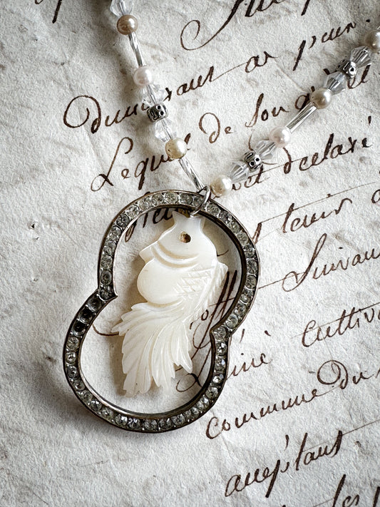 Found Object Mother of Pearl Heart Necklace by Jealous Moon Jewellery