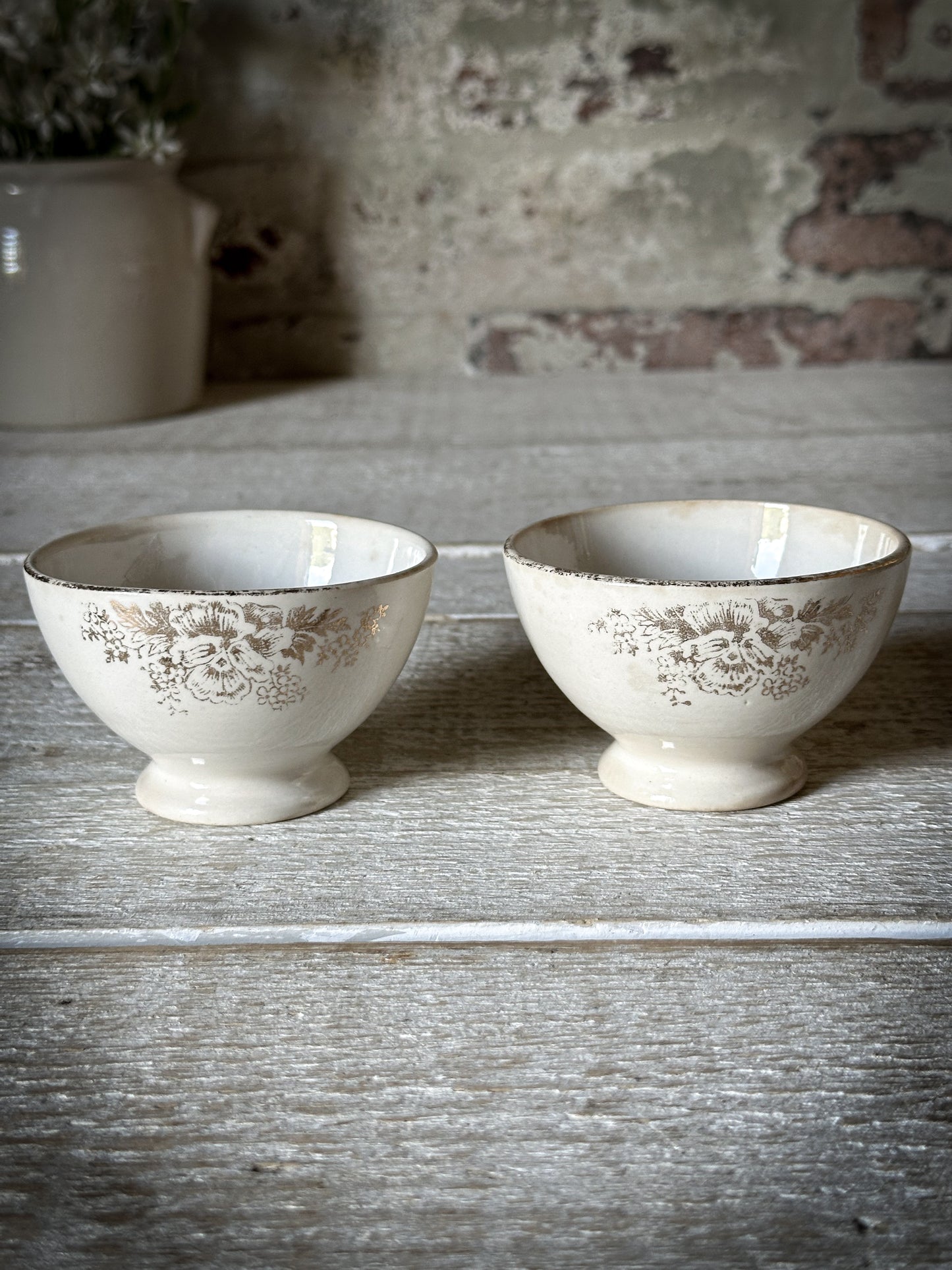 A Pair of French Mini Café au Lait Bowls