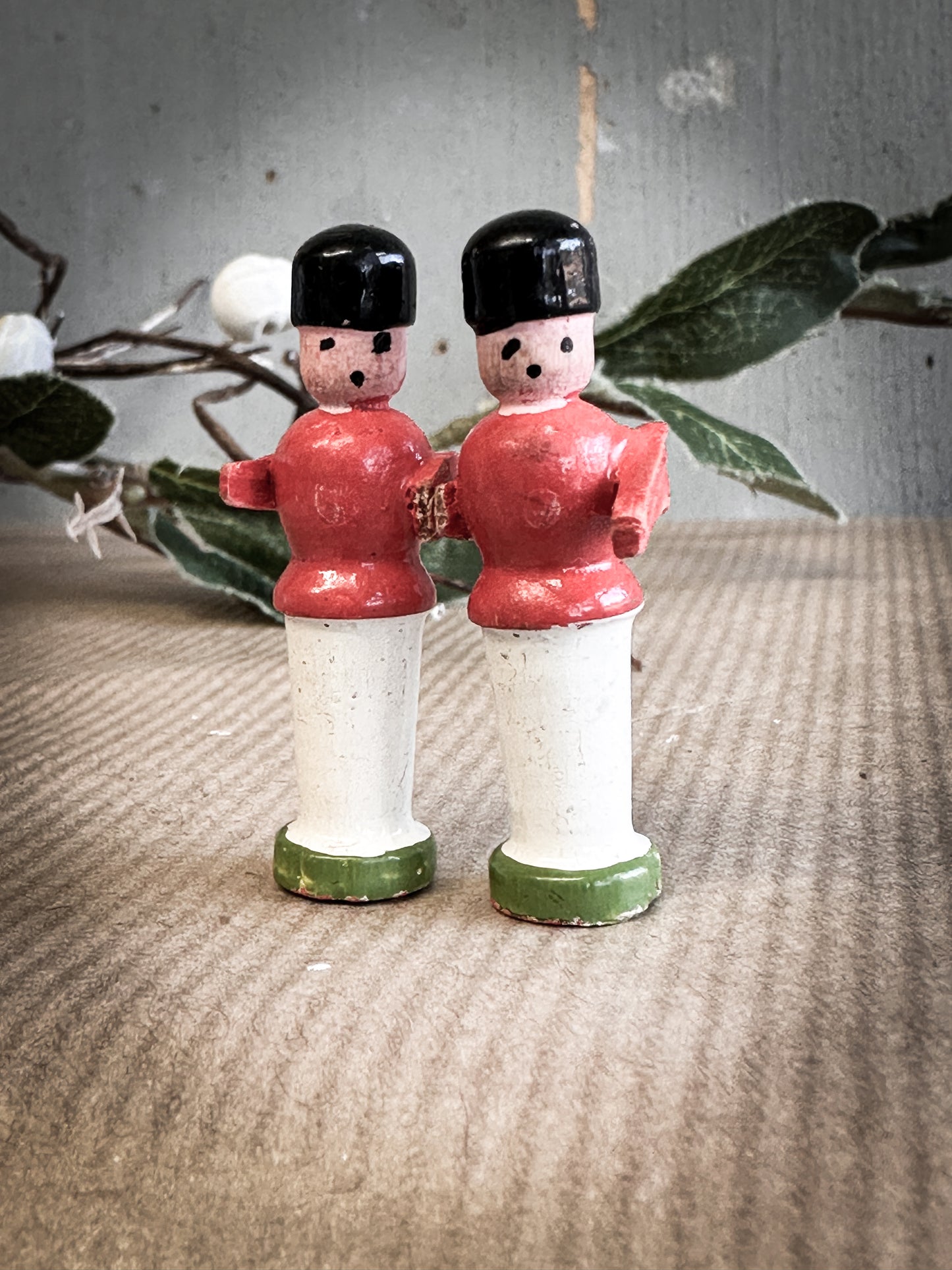 A Vintage German Erzgebirge Tin Soldier For A Christmas Putz Village