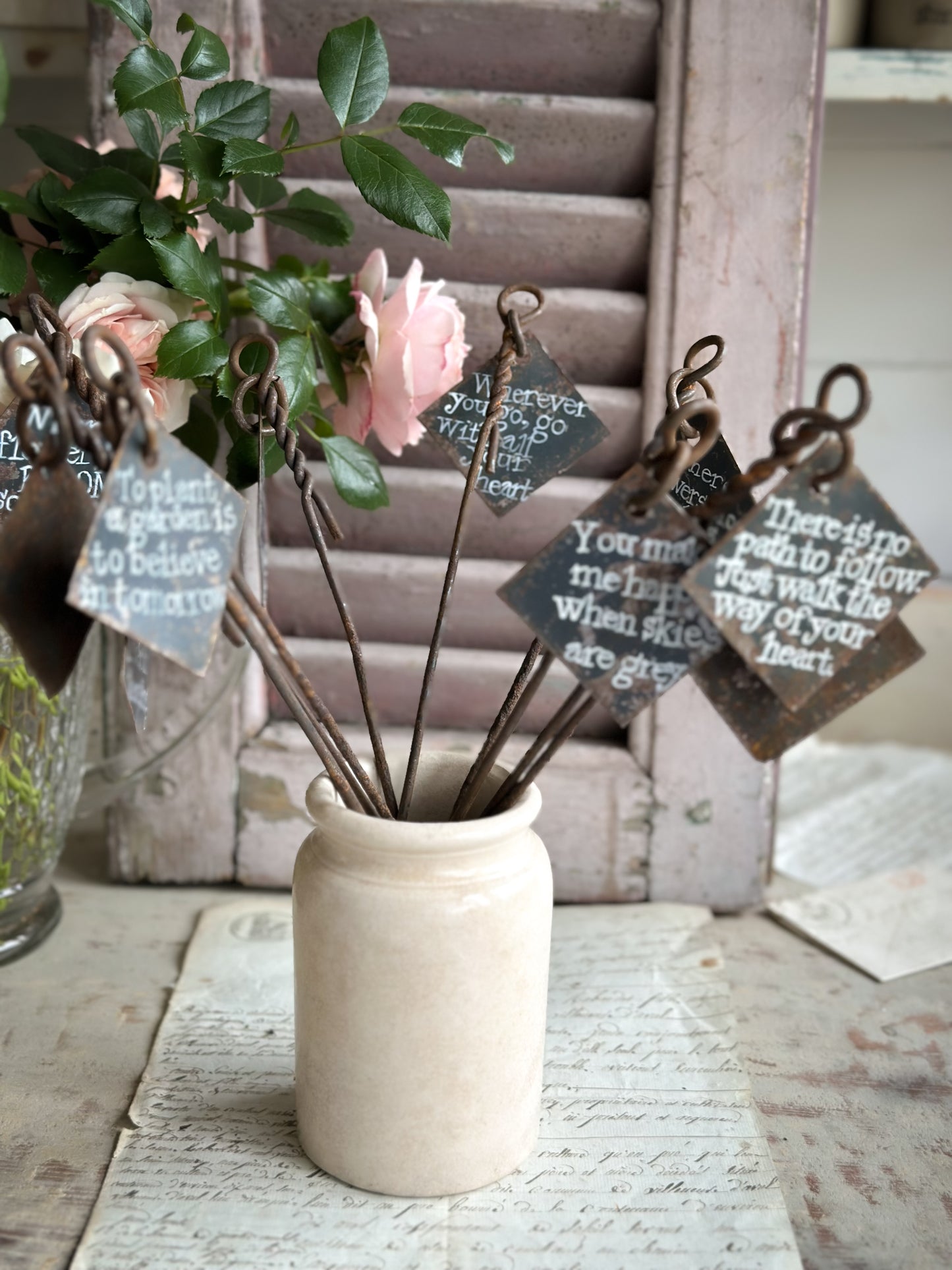 A Hand Painted French Plant Marker