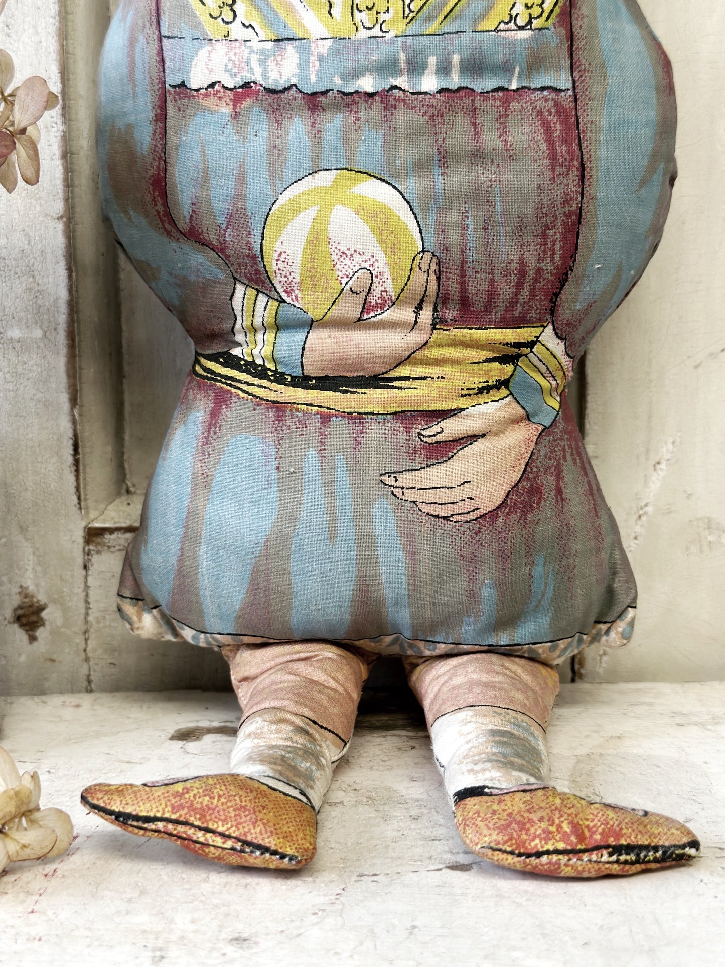 VINTAGE DEAN'S RAG BOOK CO STYLE PRINTED FABRIC DOLL