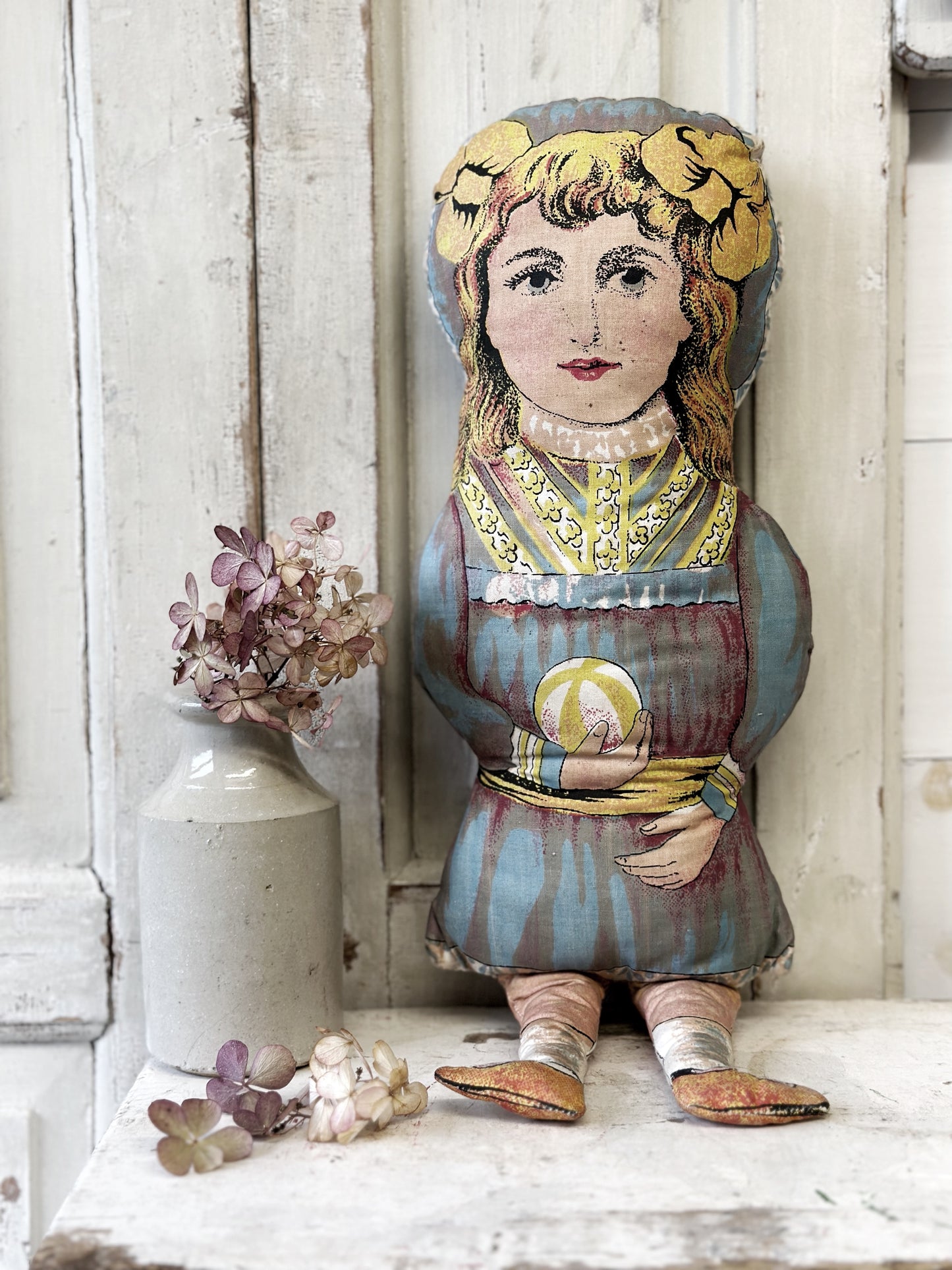 VINTAGE DEAN'S RAG BOOK CO STYLE PRINTED FABRIC DOLL