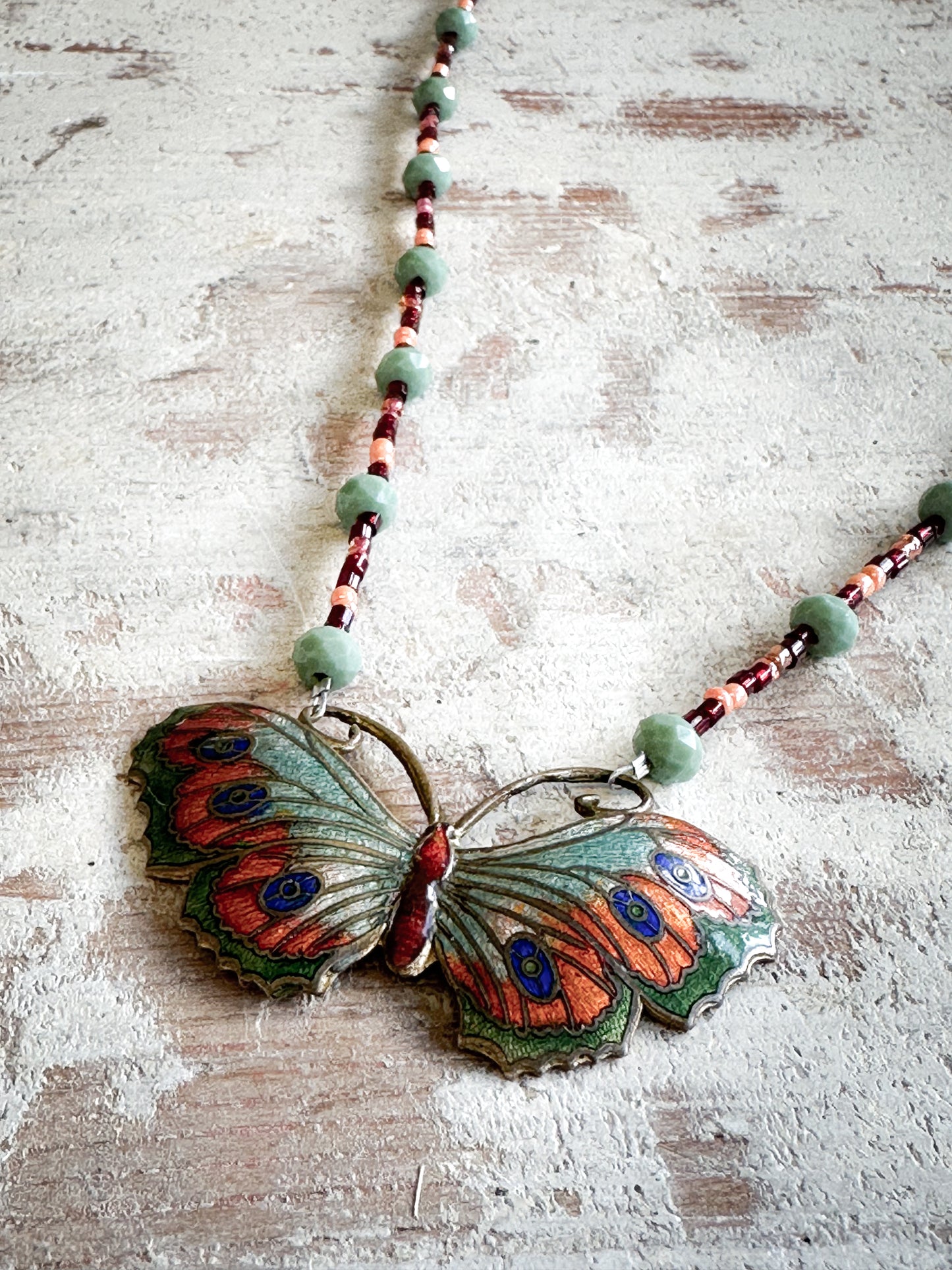 Found Object Antique Butterfly Necklace by Jealous Moon Jewellery