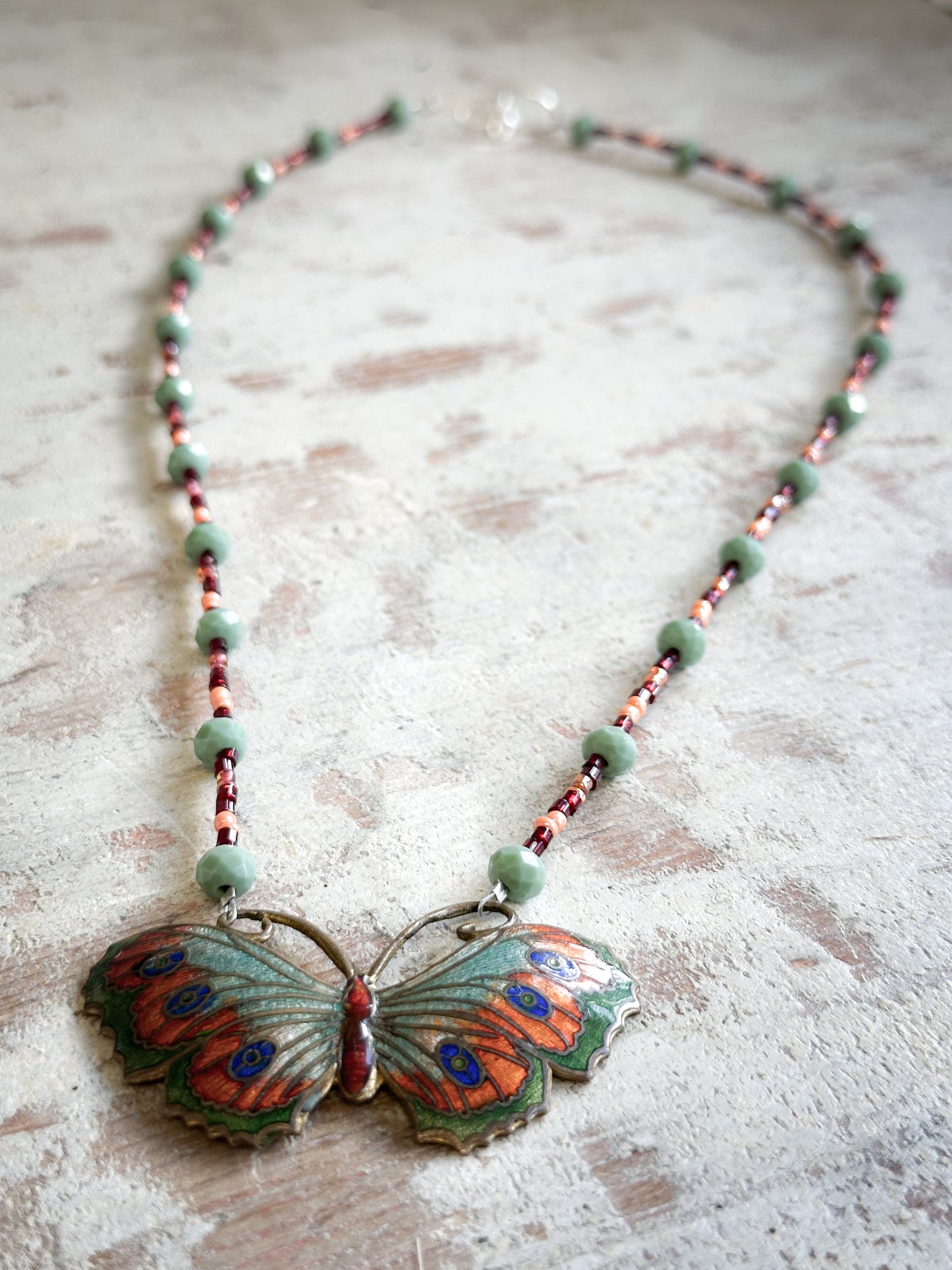 Found Object Antique Butterfly Necklace by Jealous Moon Jewellery
