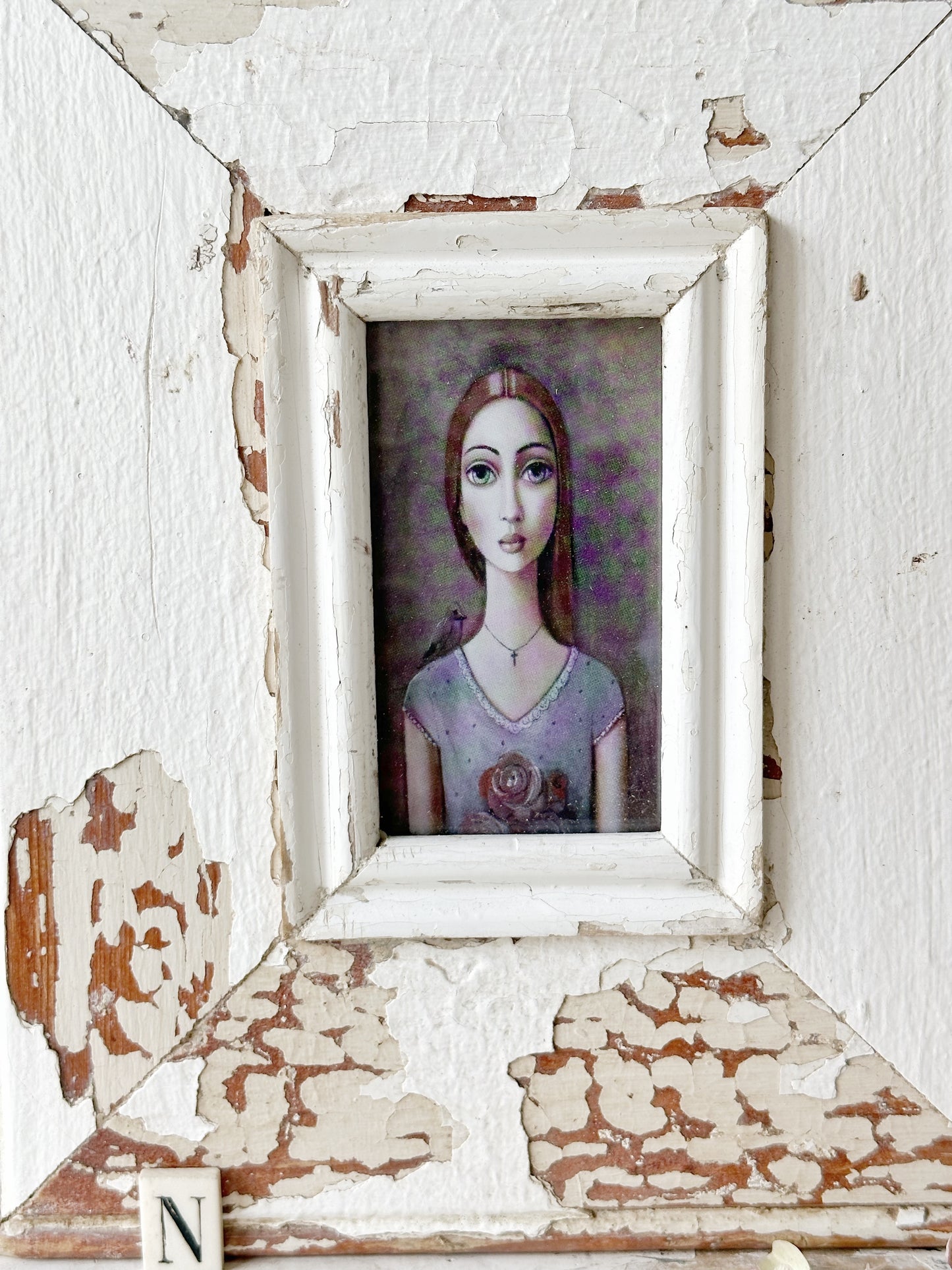 A Beautiful framed portrait of a lady by Sandra Pelser N