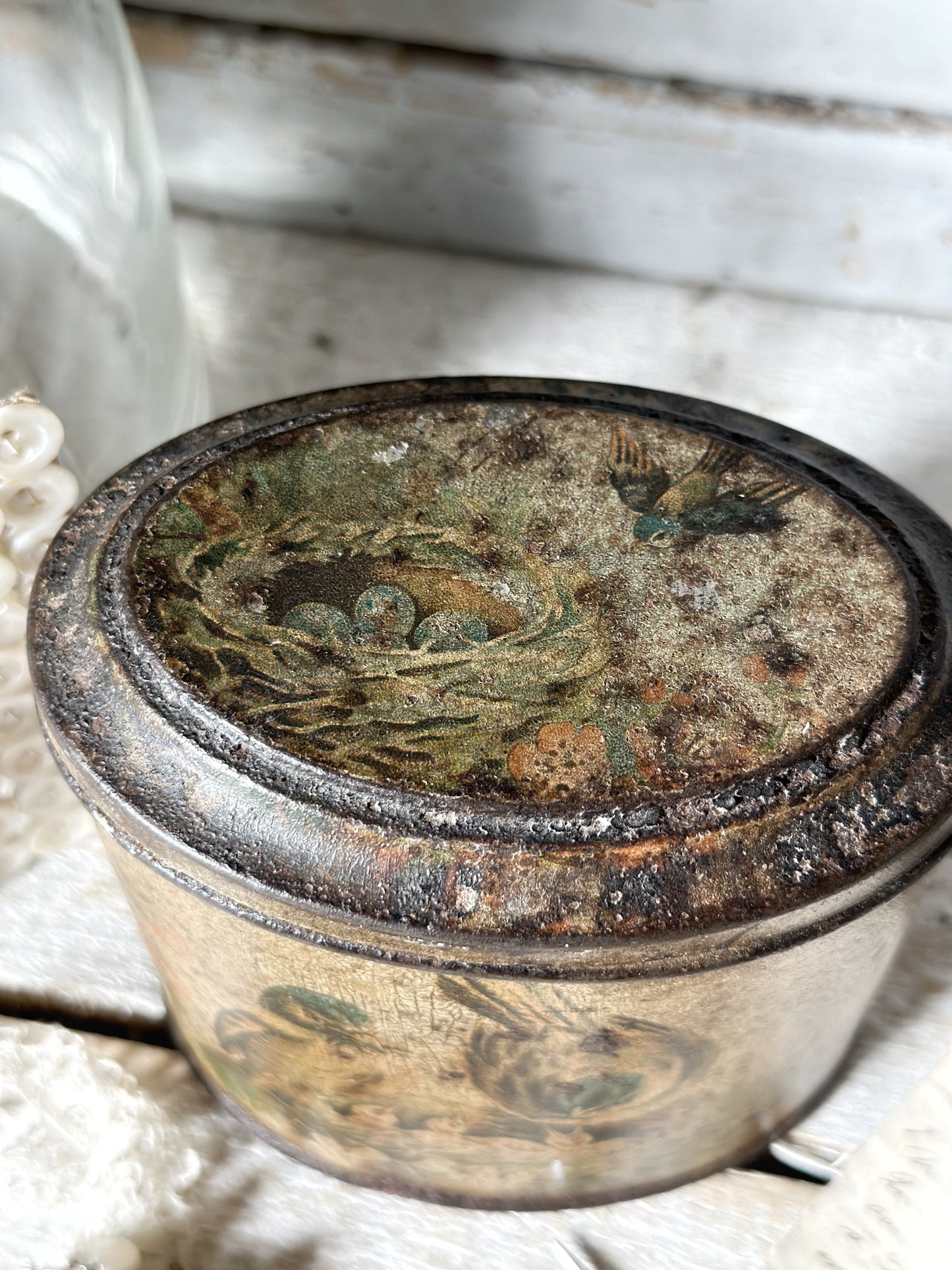 C1890S VINTAGE FARROW&CO MUSTARD MAKERS BOSTON ENGLAND SMALL OVAL MUSTARD TIN