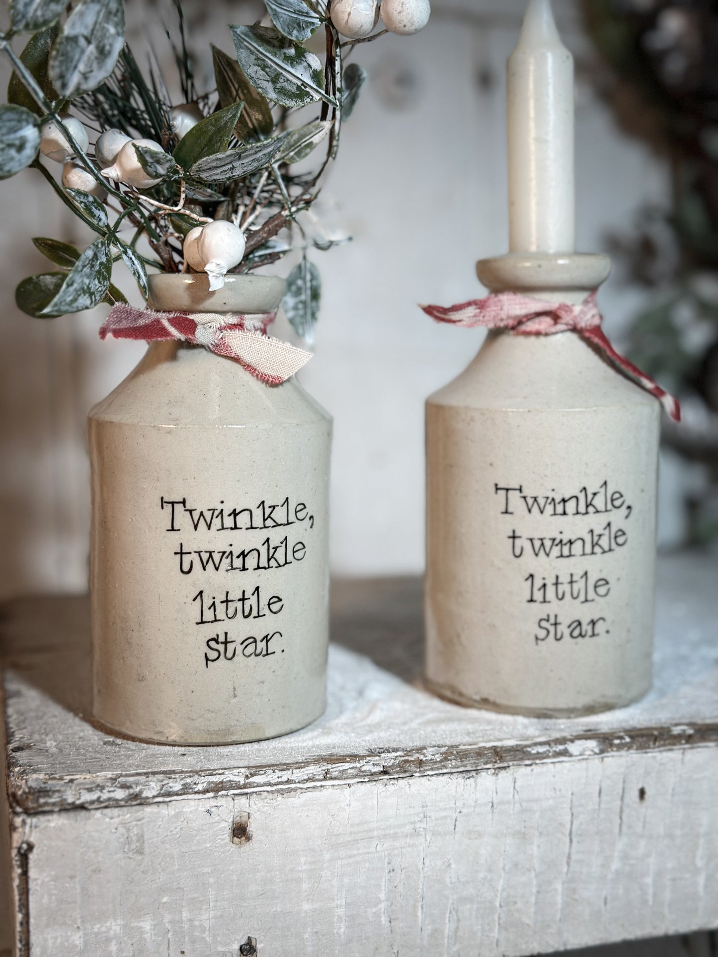 A Victorian unearthed stoneware pottery tall bottle with a hand painted quote