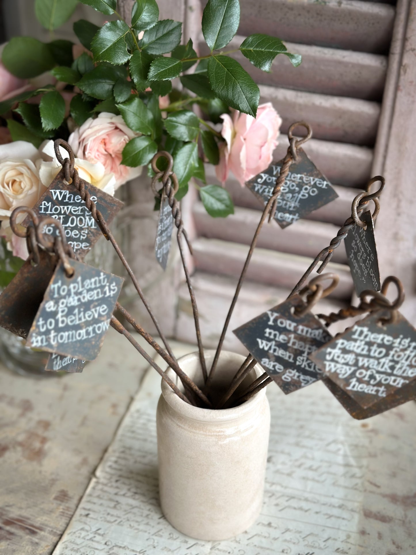 A Hand Painted French Plant Marker