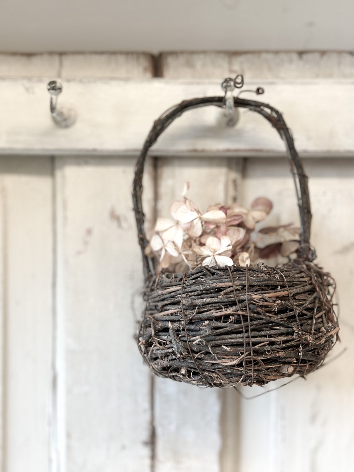 Small vintage bird nest wicker basket