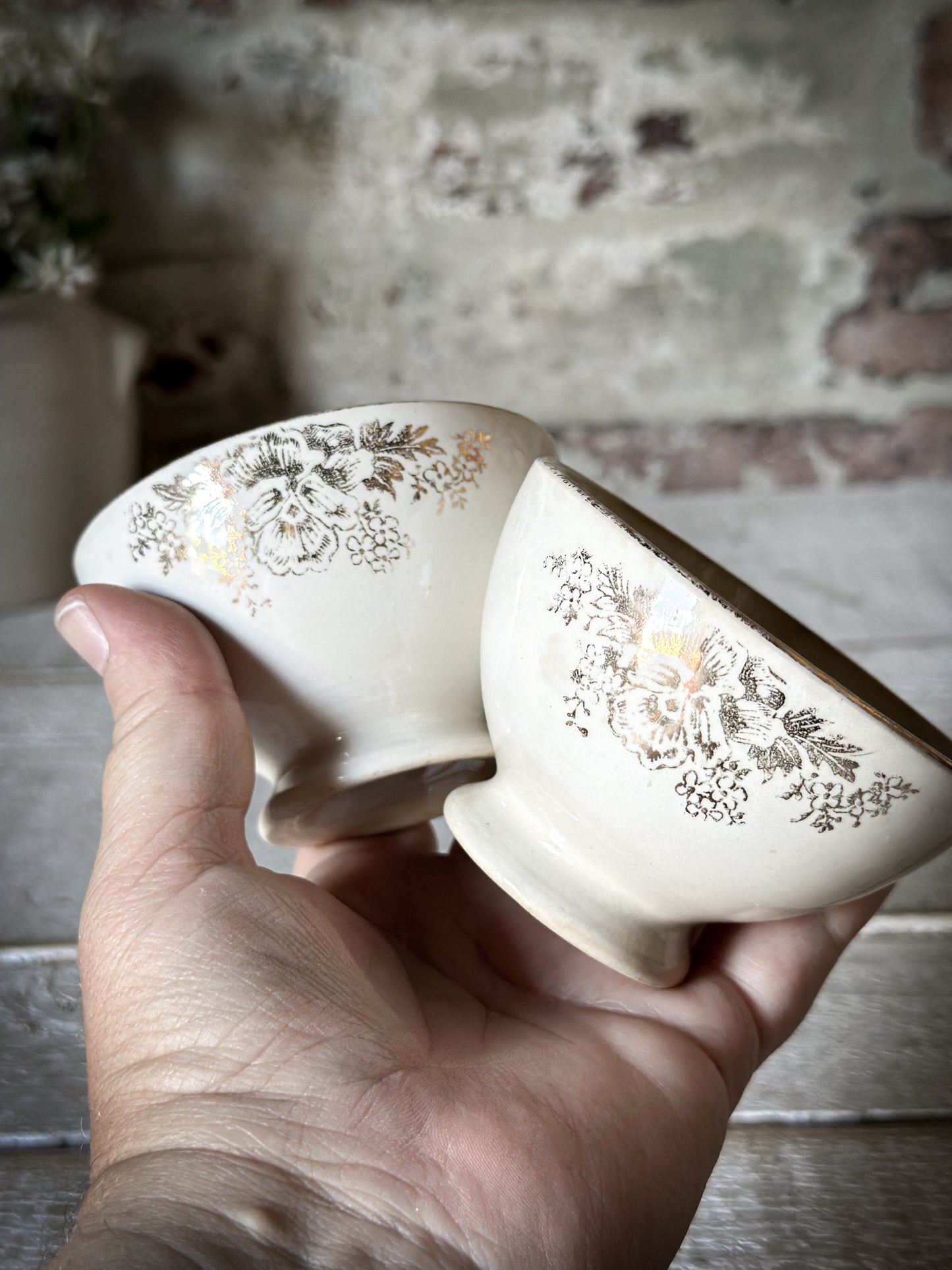 A Pair of French Mini Café au Lait Bowls