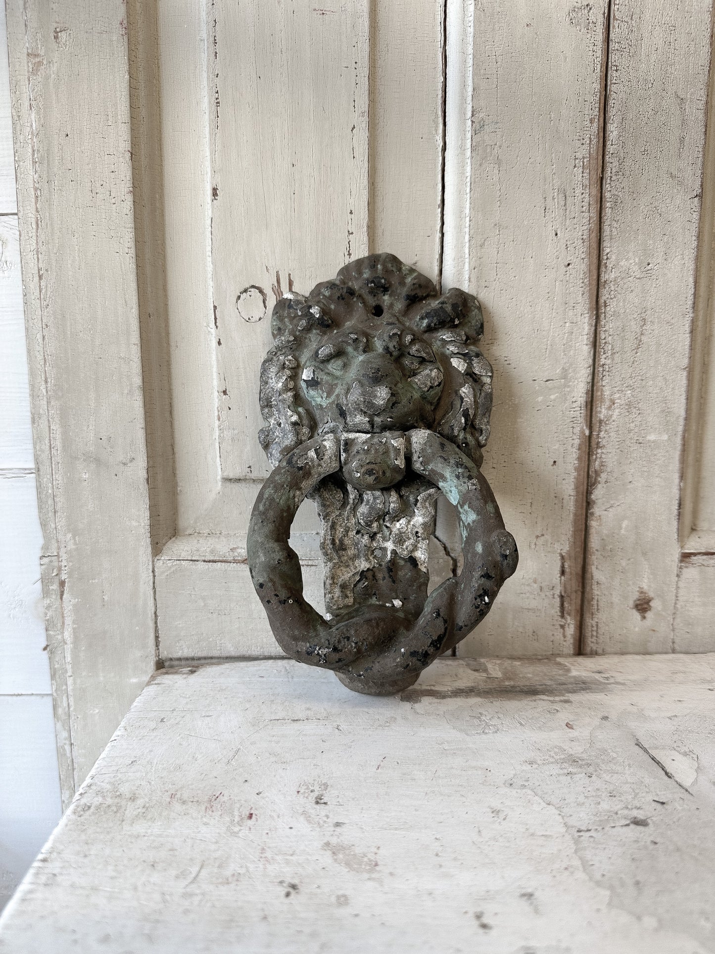 Beautiful weathered lion knocker