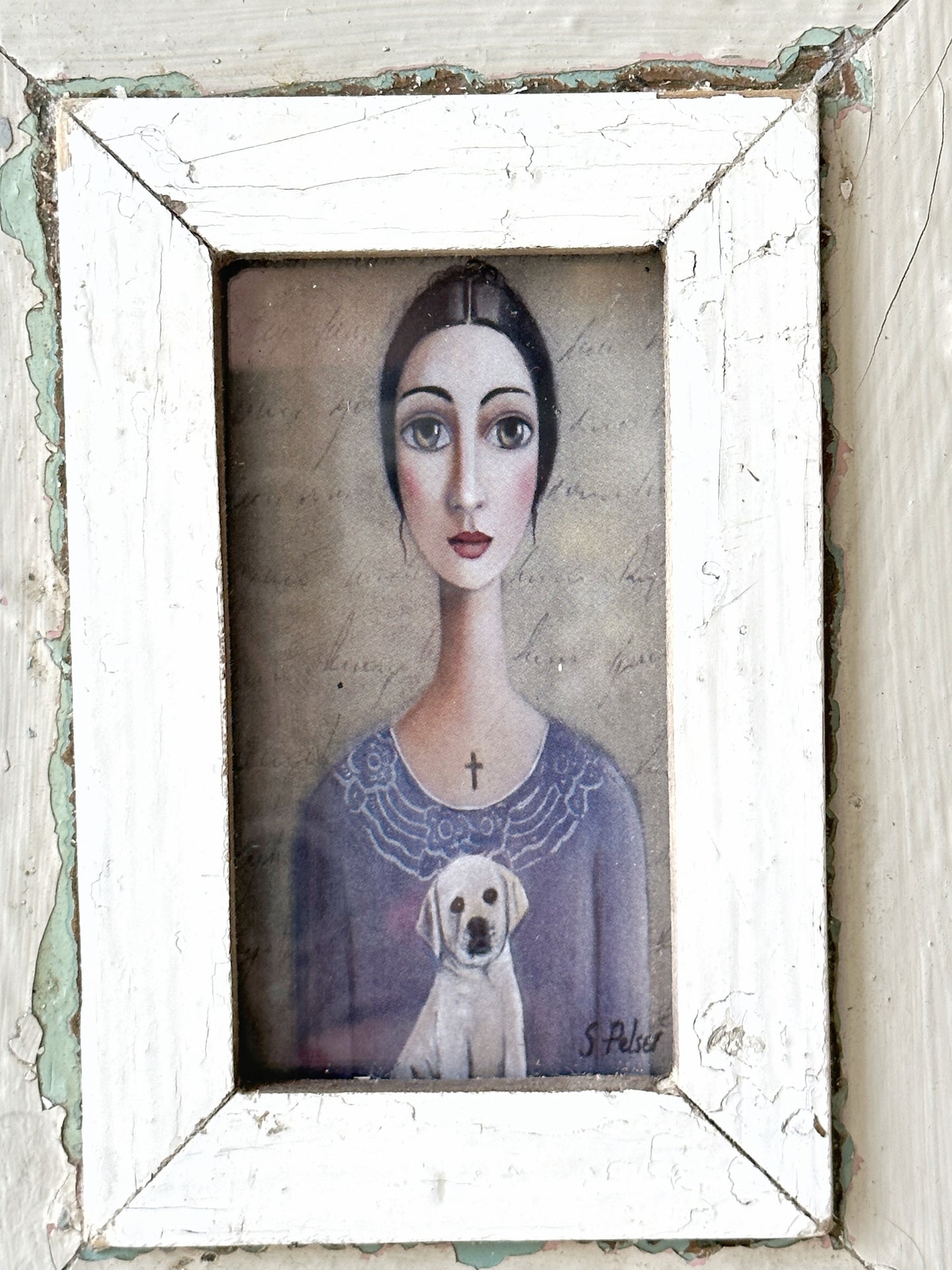 A Beautiful framed portrait of a lady by Sandra Pelser A