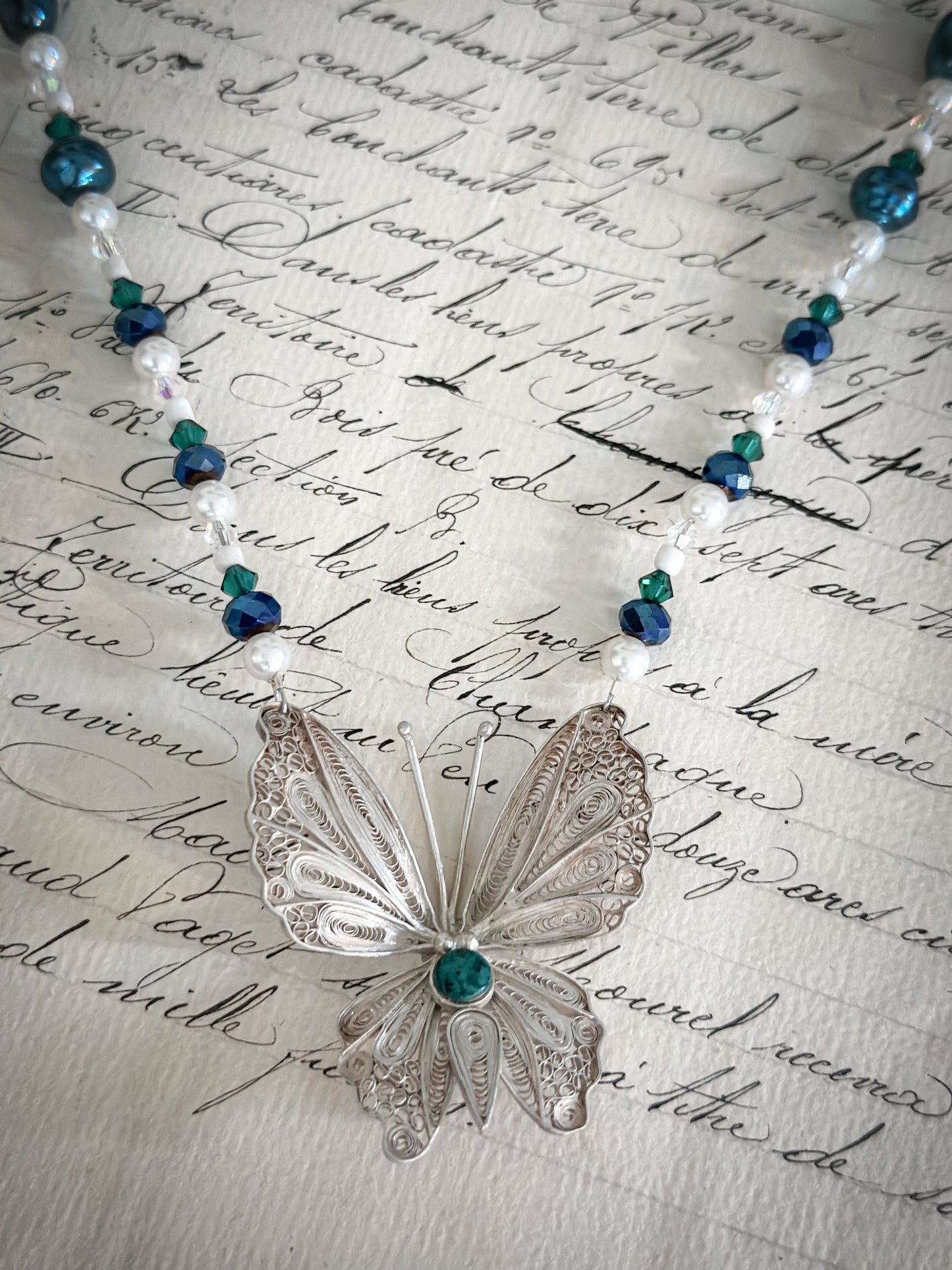 Found Object Art Deco Dress Clip with Cherub Necklace by Jealous Moon Jewellery