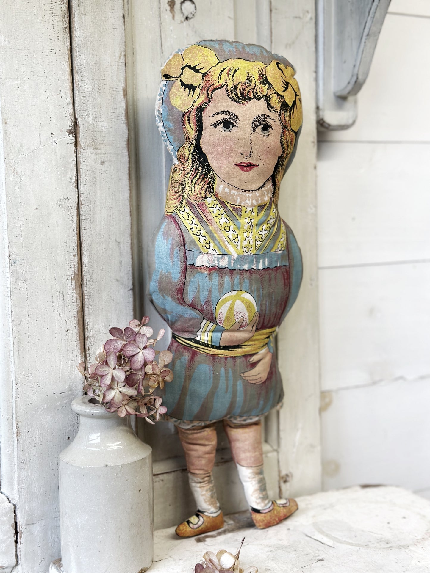 VINTAGE DEAN'S RAG BOOK CO STYLE PRINTED FABRIC DOLL