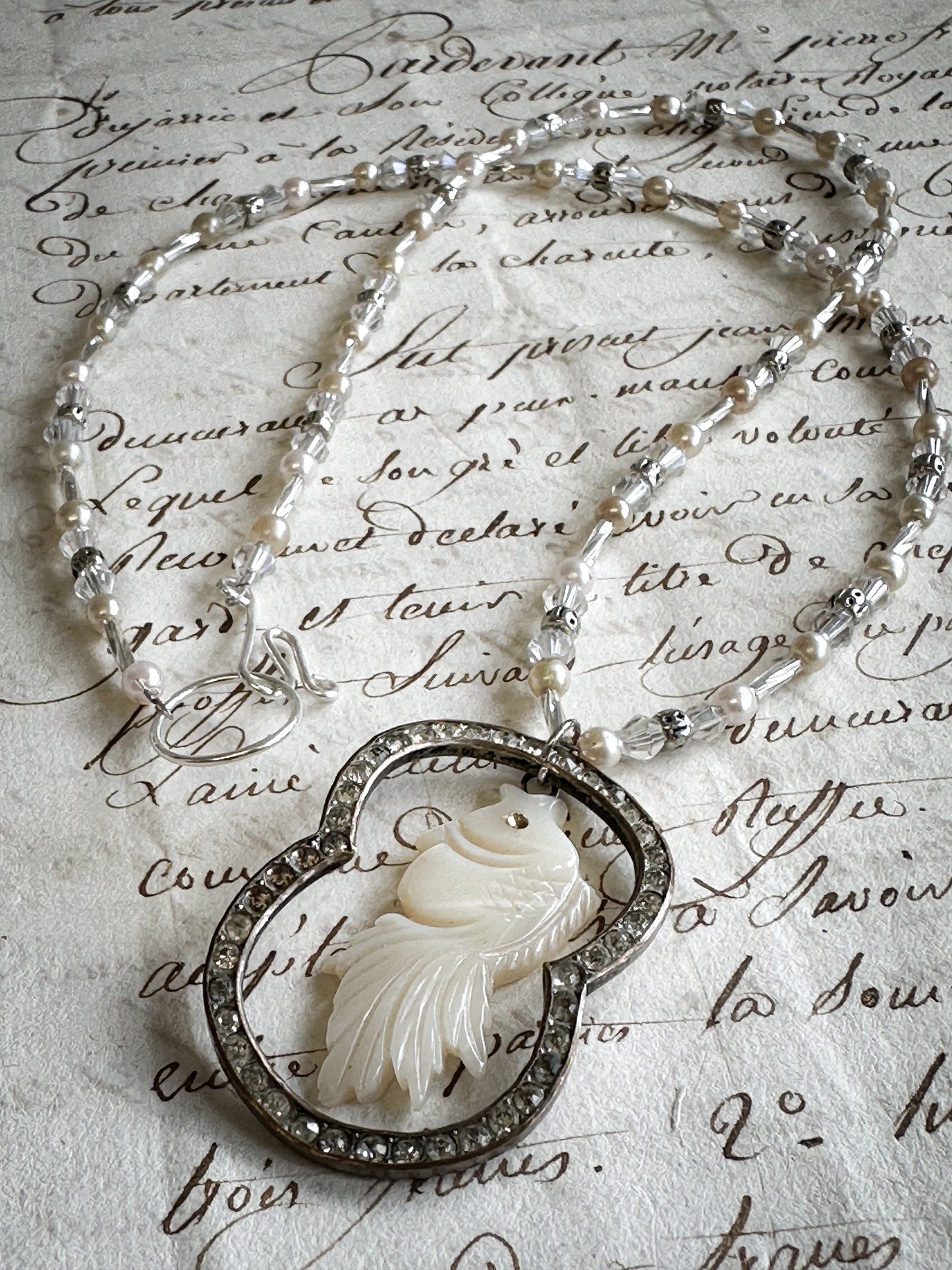 Found Object Mother of Pearl Heart Necklace by Jealous Moon Jewellery