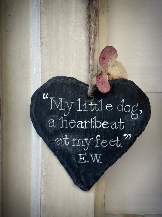 “My little dog” heart slate hanger