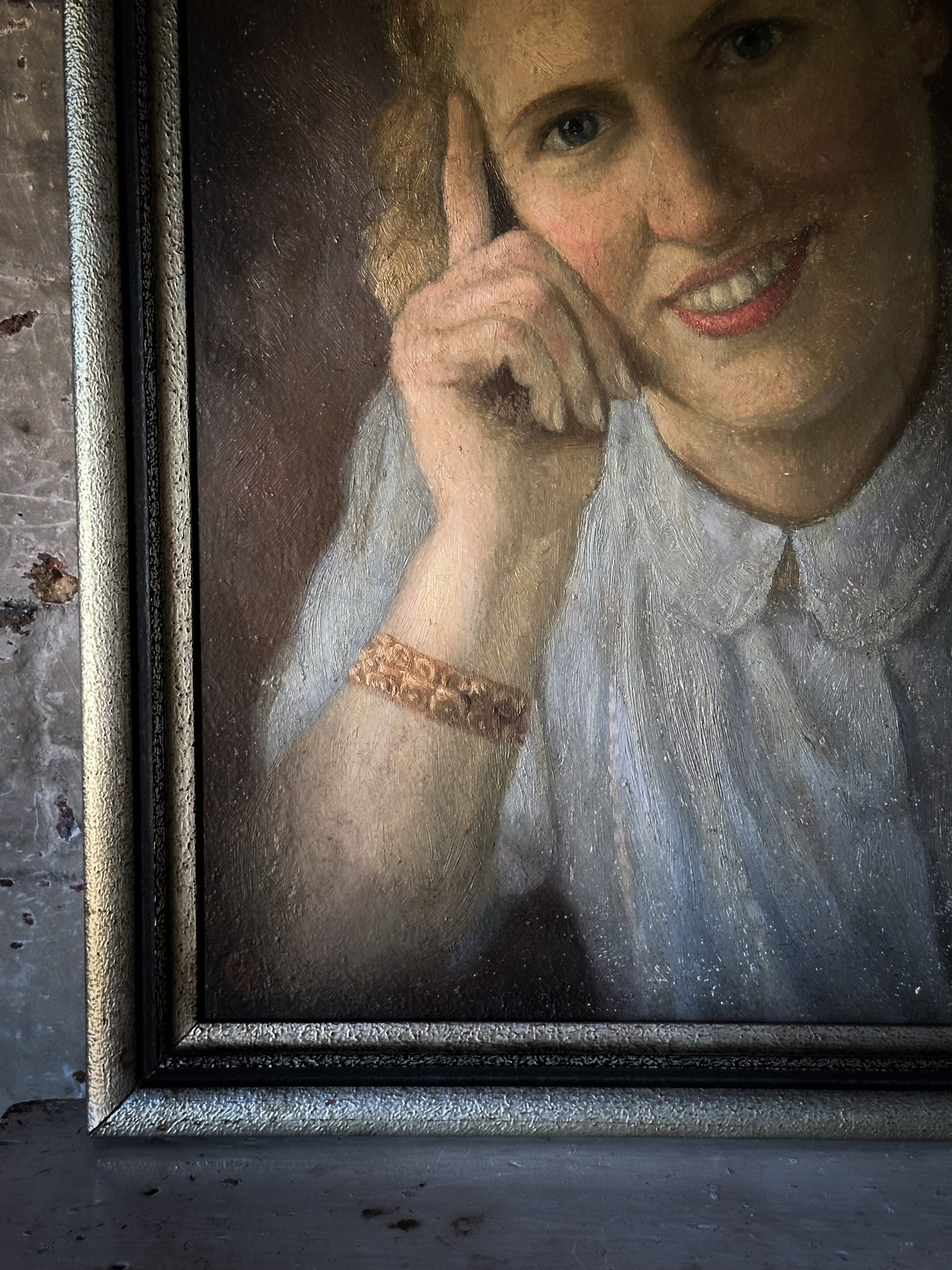A 1930’s Oil on Board Vintage Portrait Painting of a Young Woman