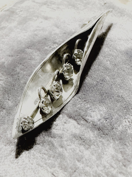 A stunning Art Nouveau silver hallmarked brooch lily of the Valley