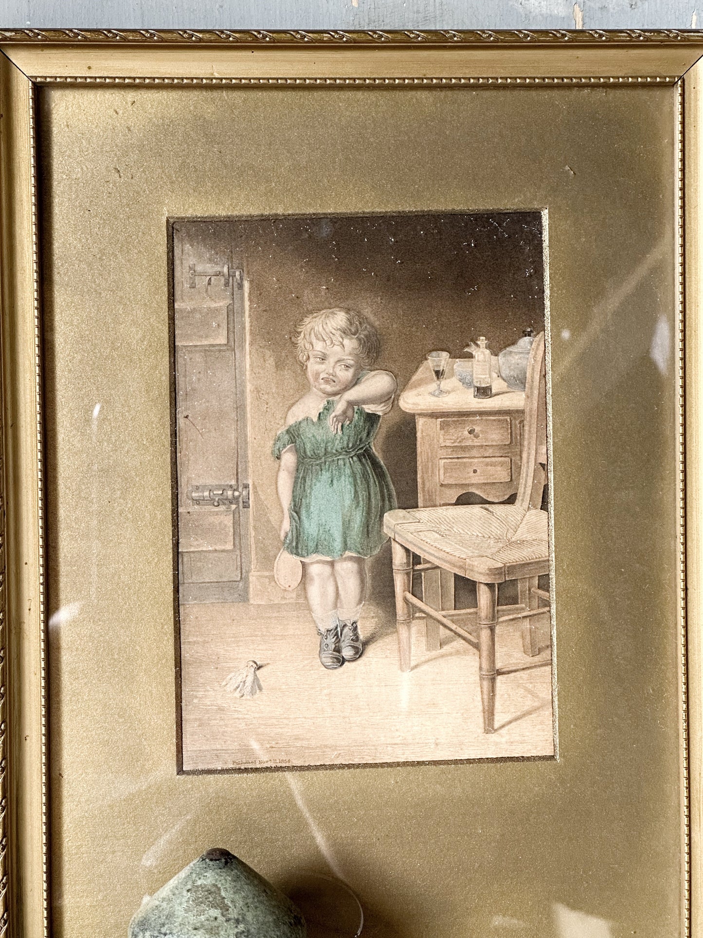 Original Victorian Framed Nursery Print