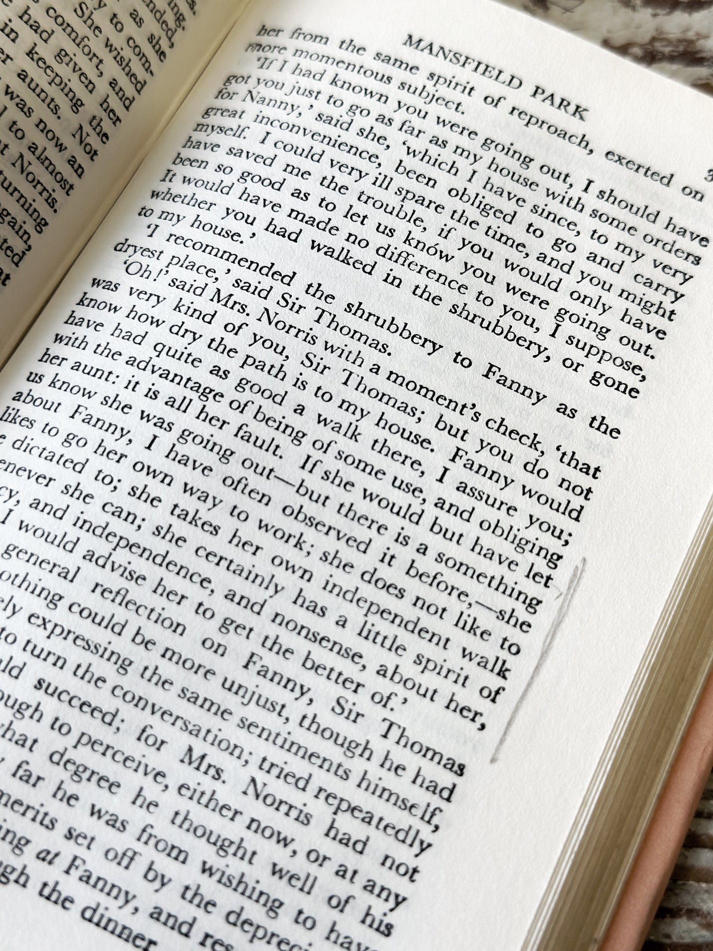 Vintage Jane Austen book Mansfield Park