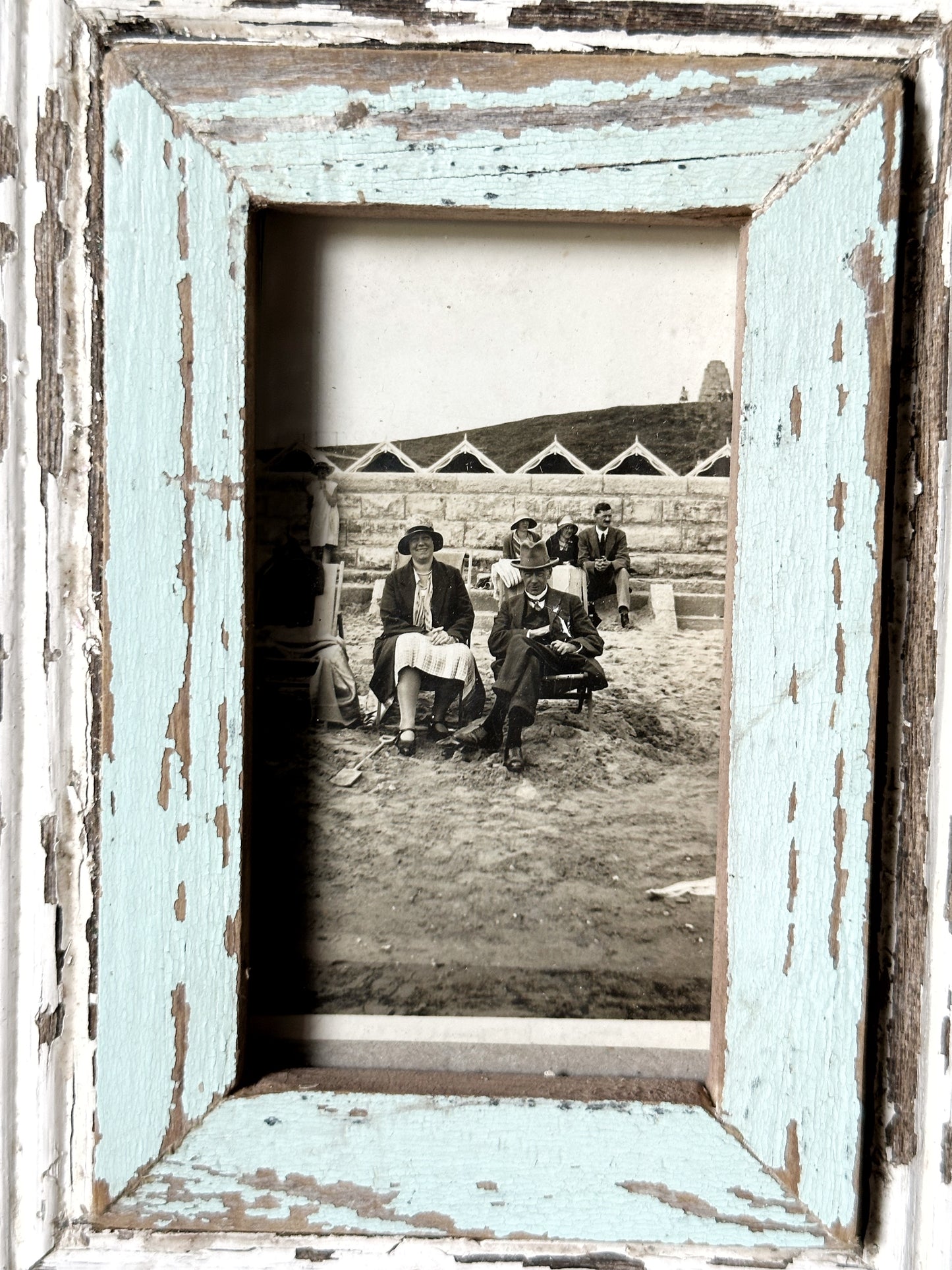 A framed day at the seaside antique photograph in a Luna design frame