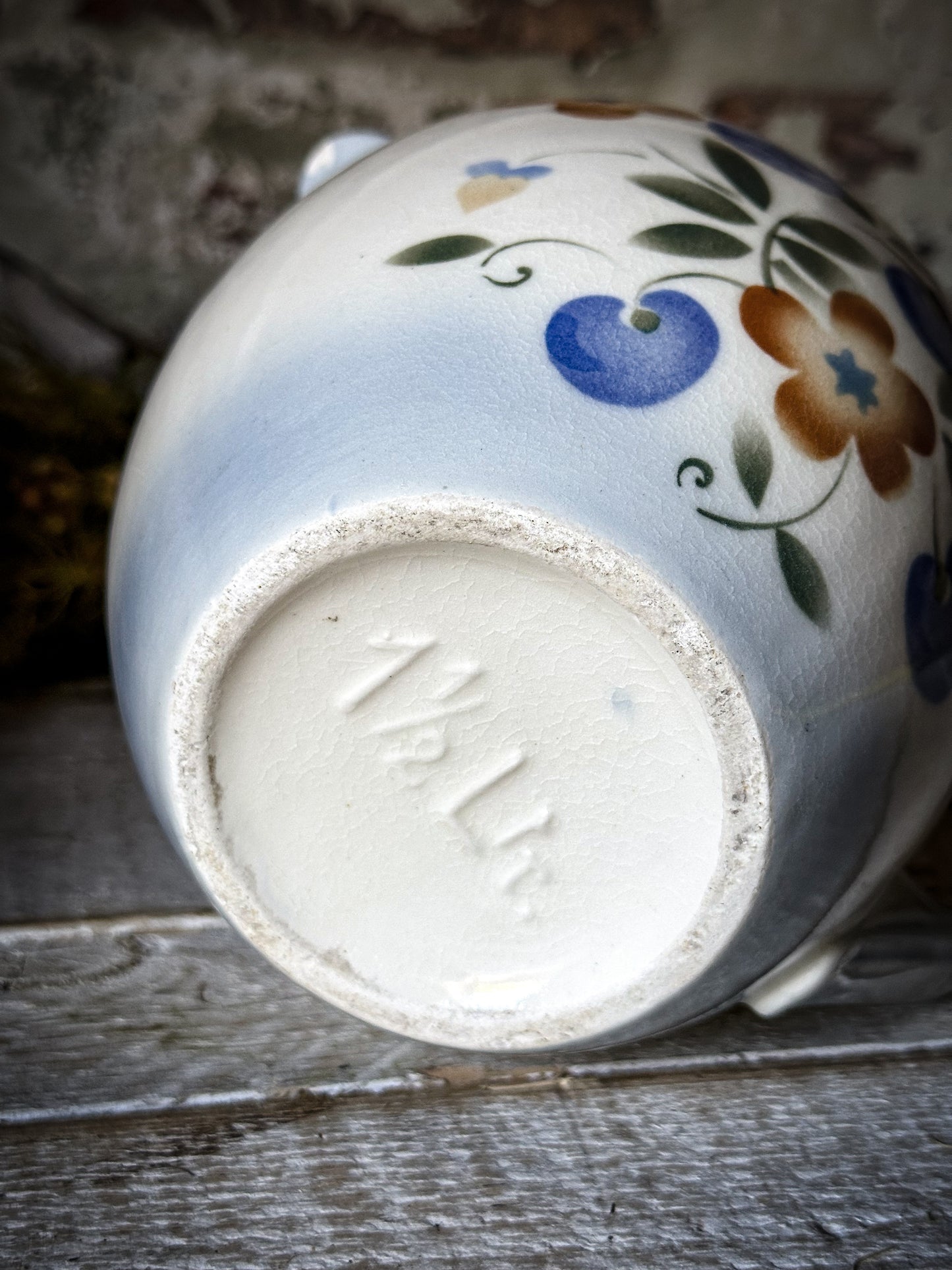 A Vintage Sponge Ware Flower Jug