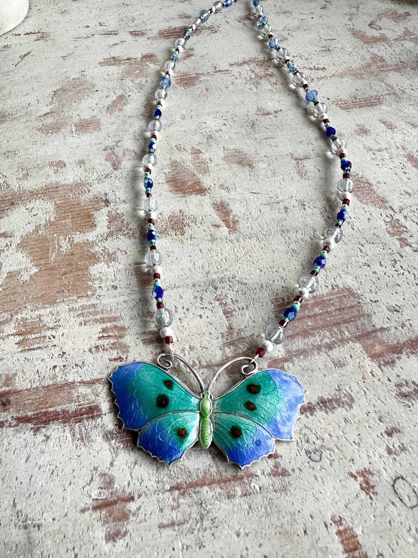 Found Object Antique Silver Butterfly Necklace by Jealous Moon Jewellery